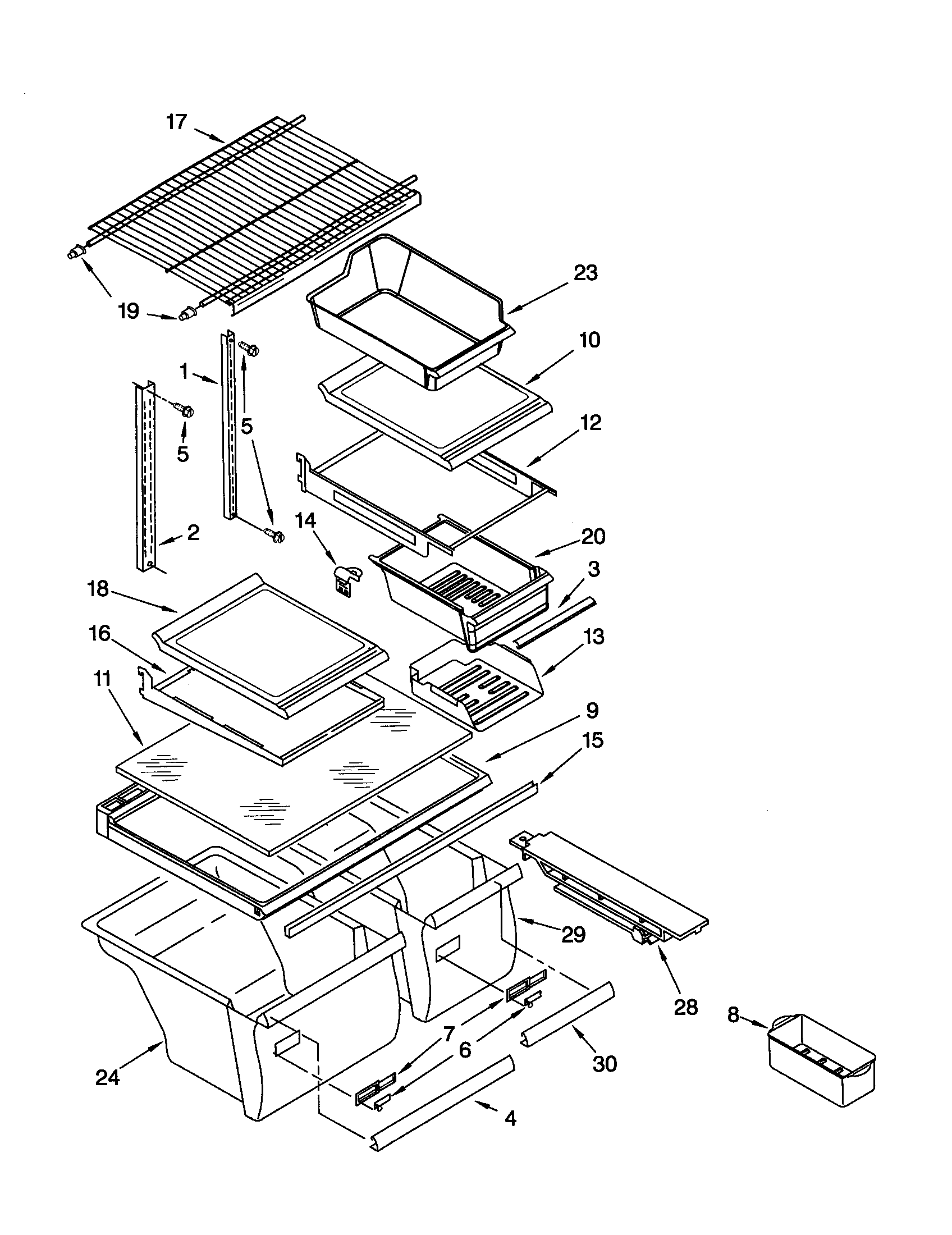 Kenmore 10661984100 shelf diagram
