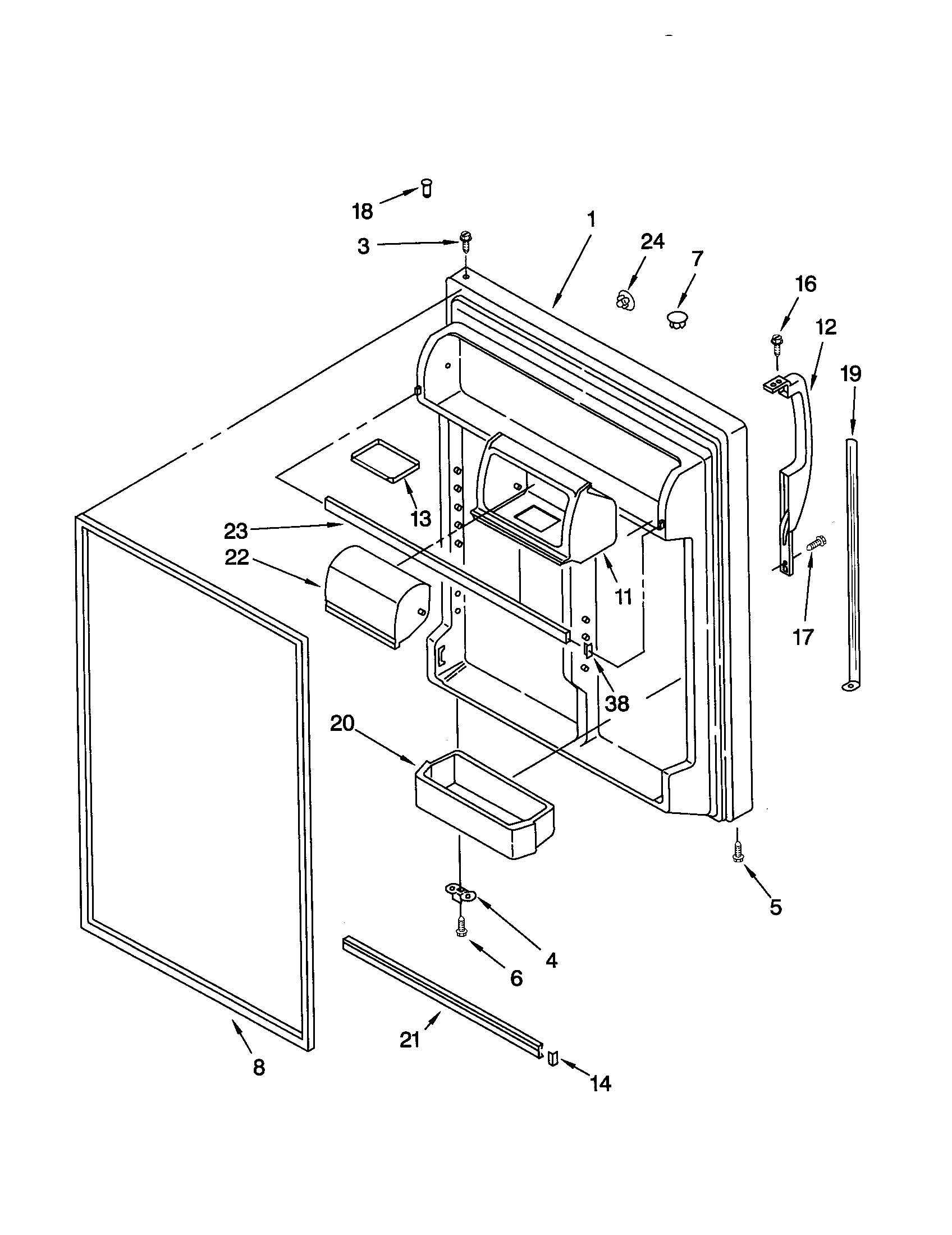 Kenmore 10661984100 refrigerator door diagram