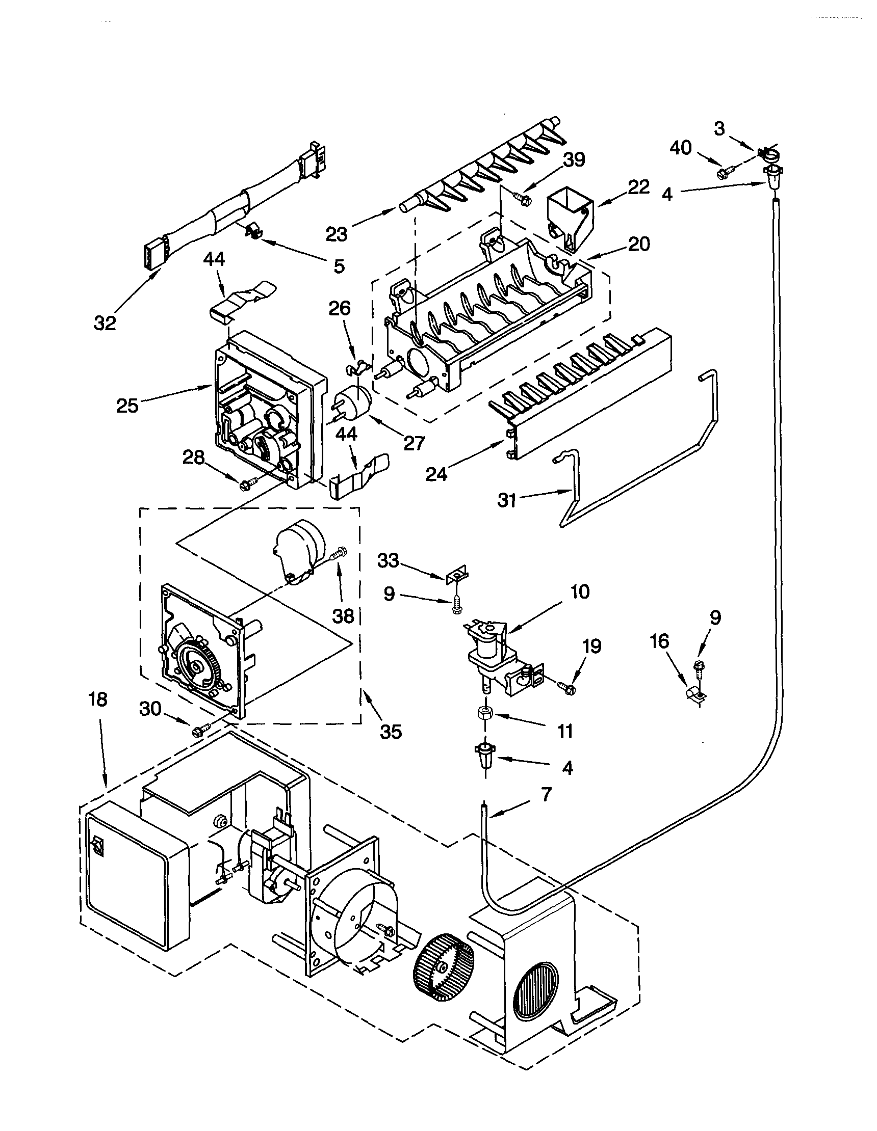 Kenmore 10661984100 icemaker diagram