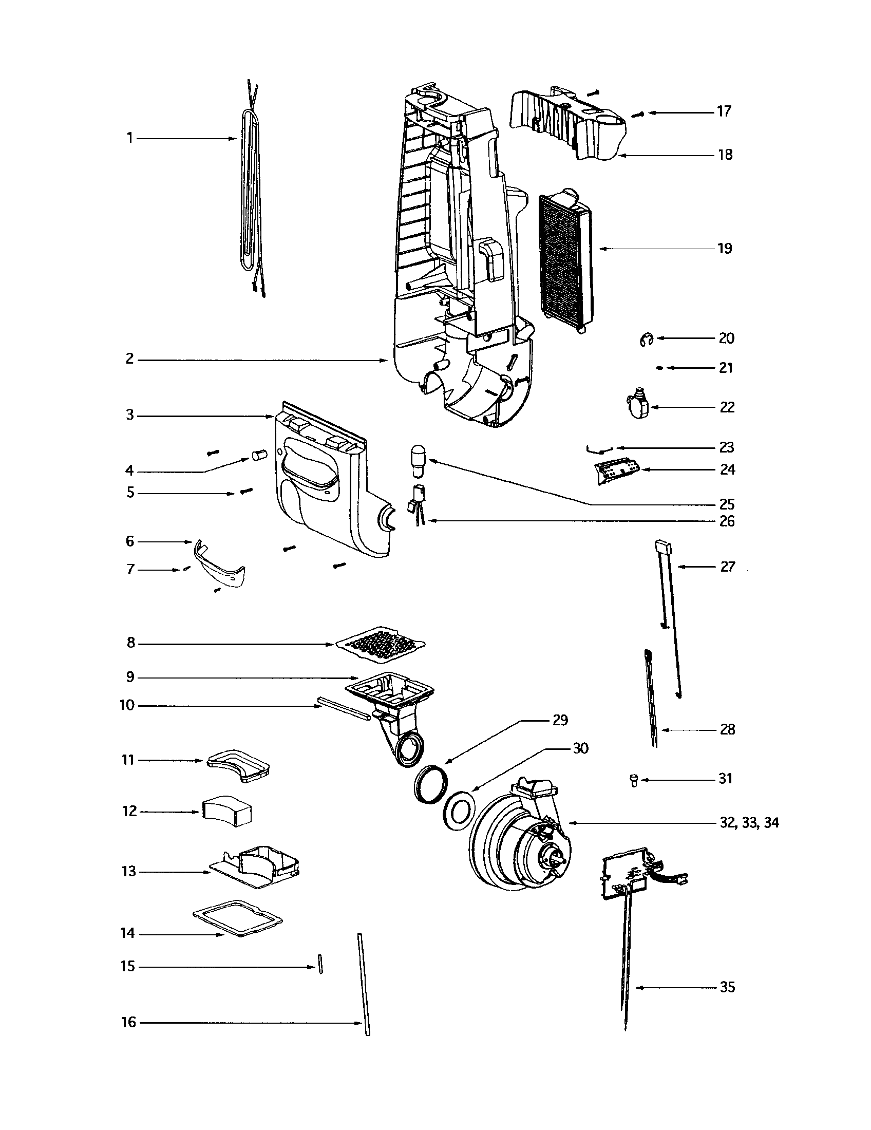 Eureka 4685AT-1 motor cover diagram
