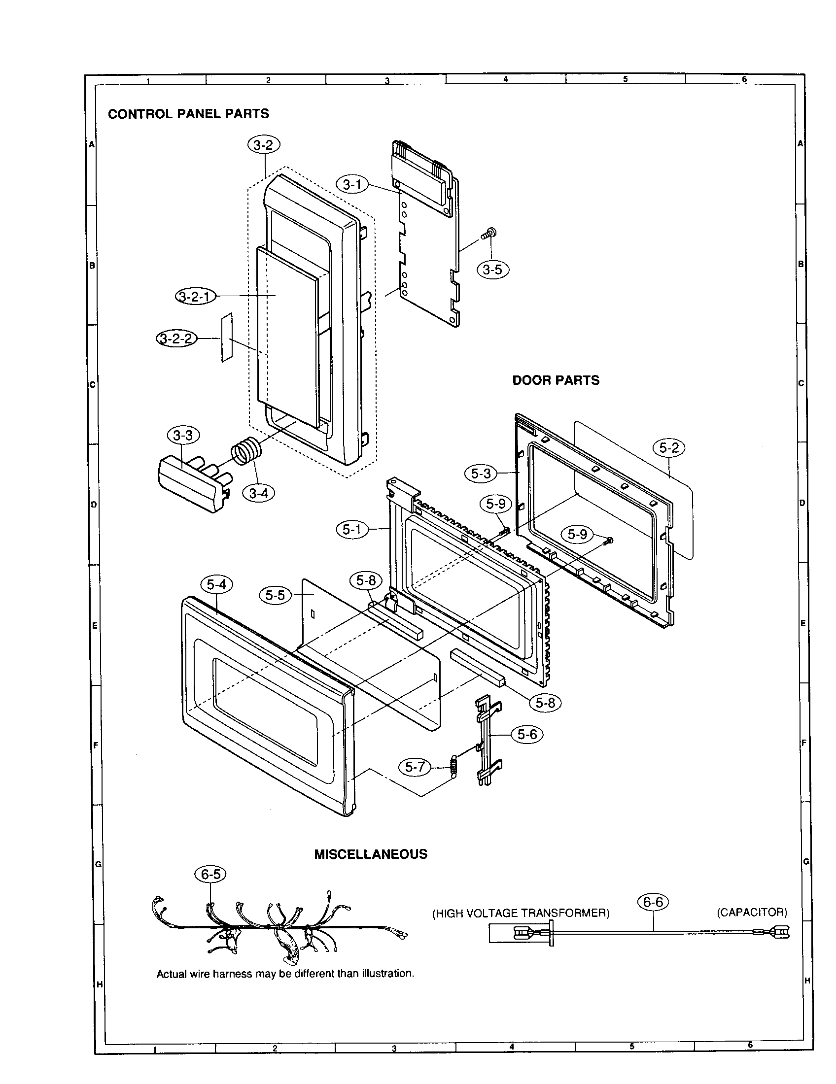 Sharp R-3A38 control panel diagram
