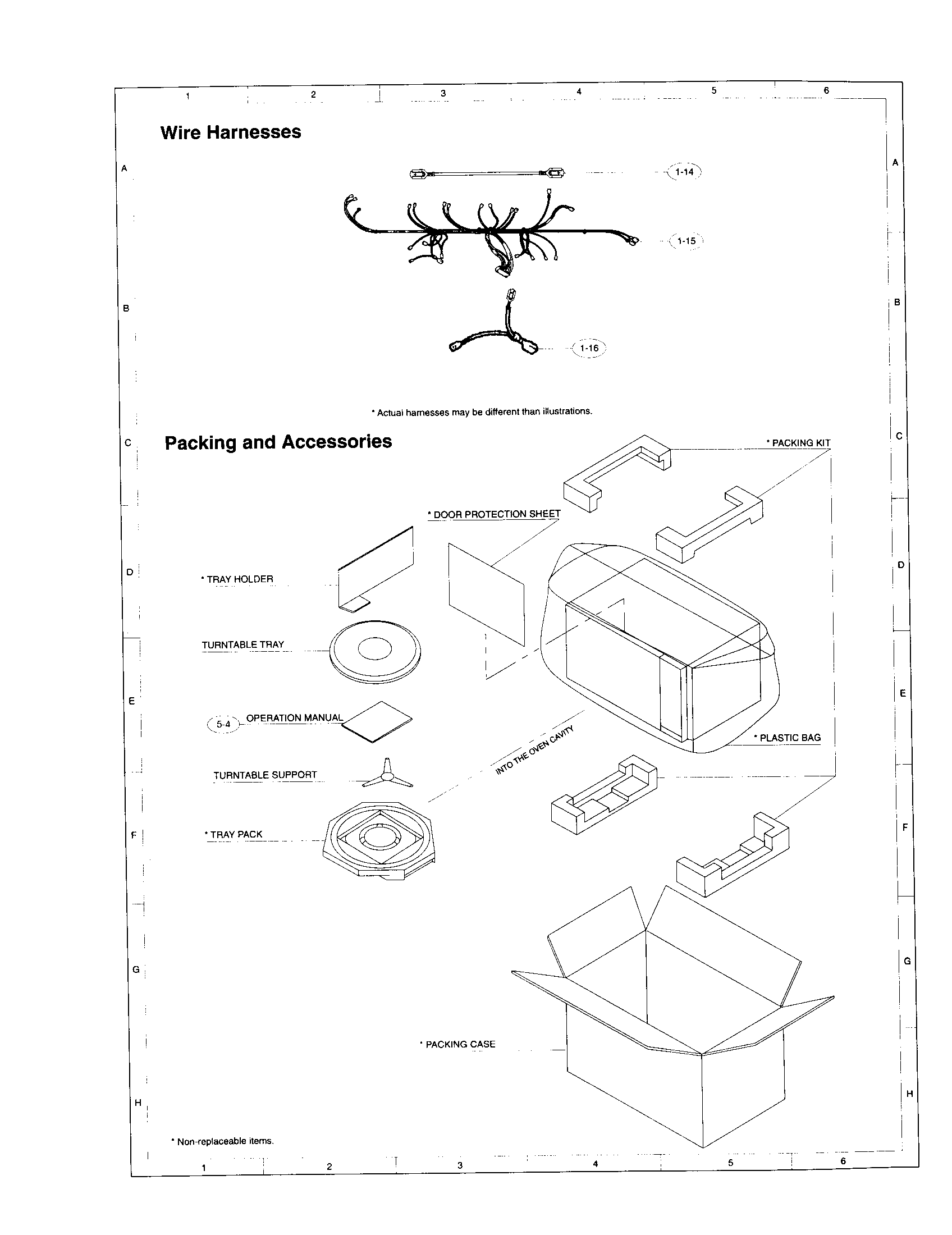 Sharp R-2A97 wire harnesses diagram