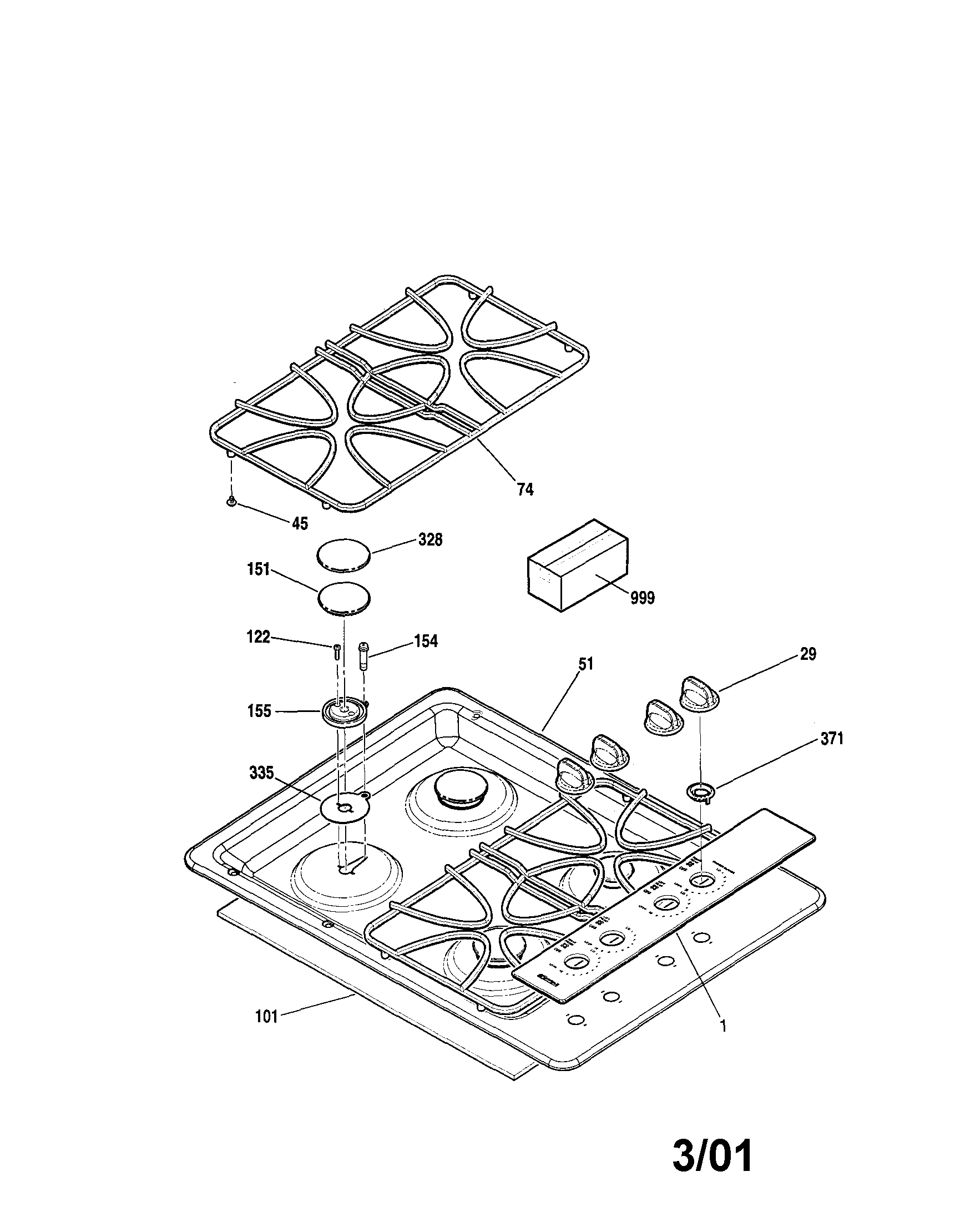 Kenmore 91132219100 main top diagram