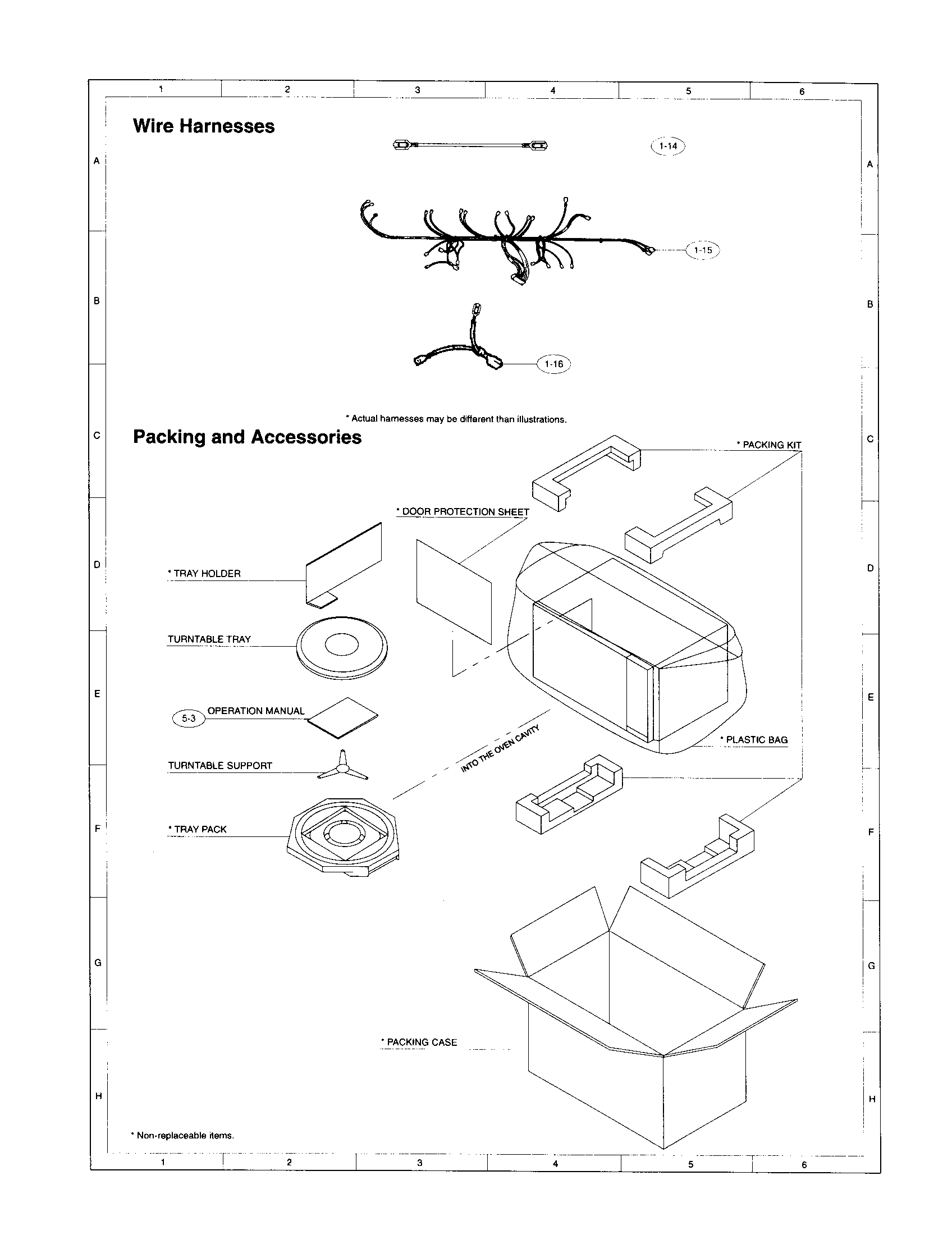Sharp R-430AK wire harnesses diagram