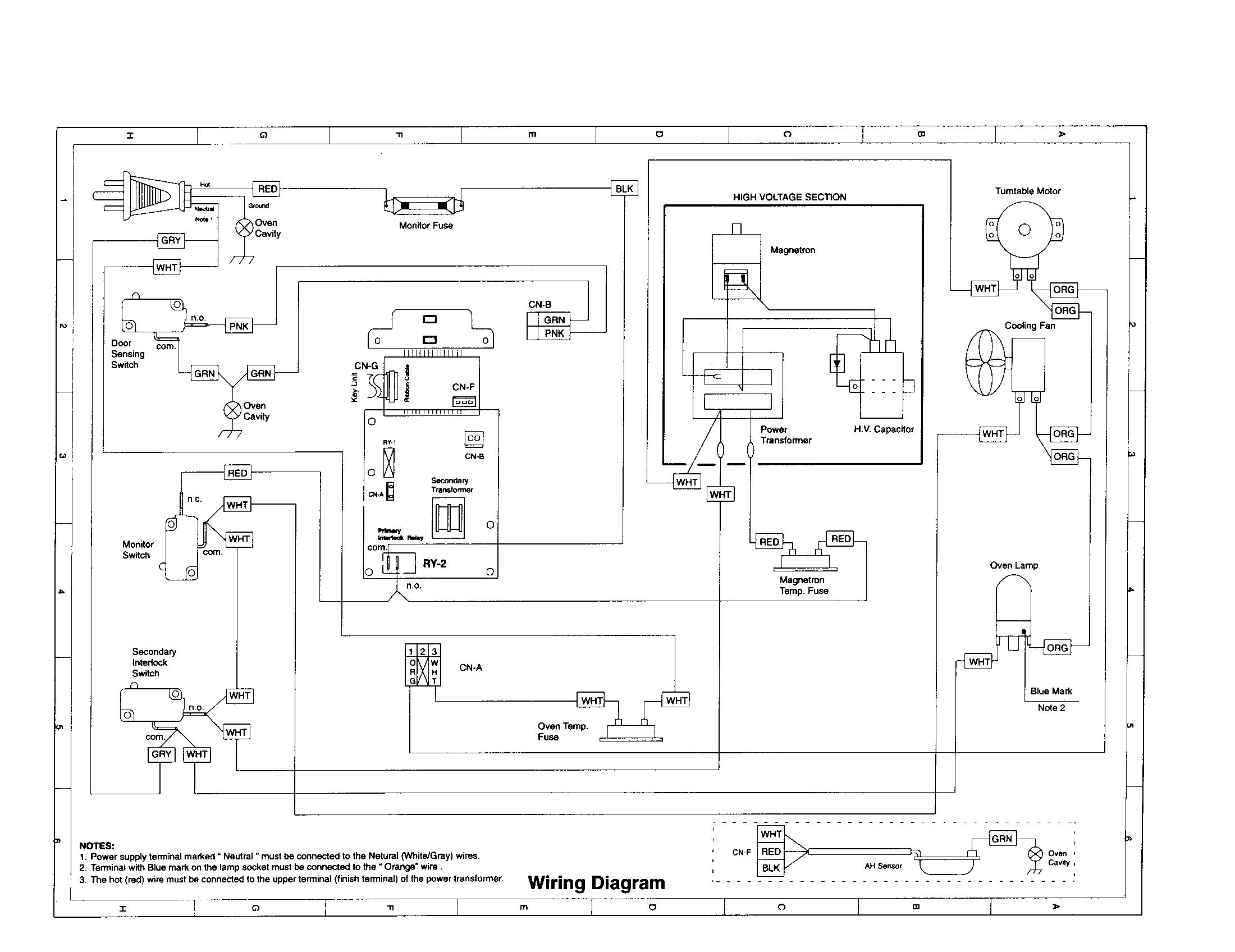Sharp R-430AK wiring diagram