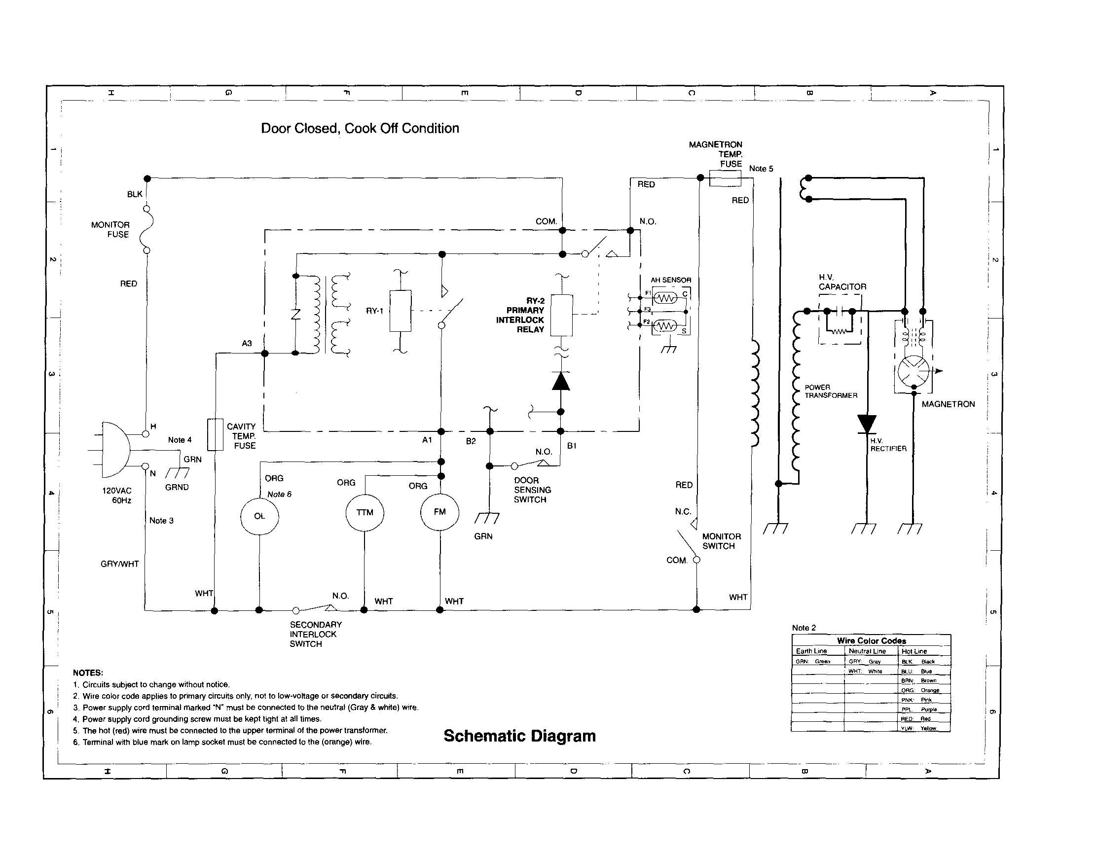 Sharp R-420AW schematic diagram
