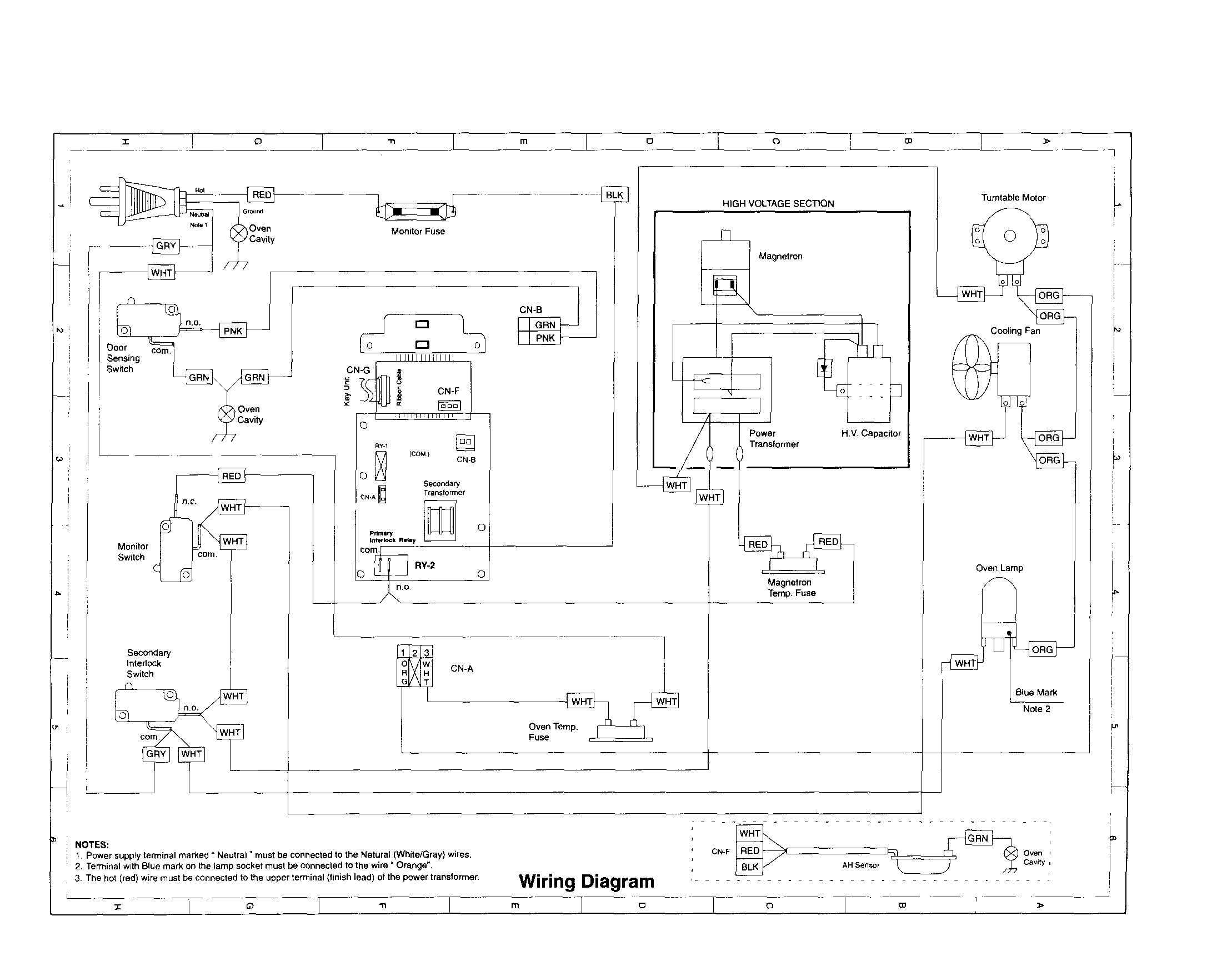 Sharp R-420AW wiring diagram