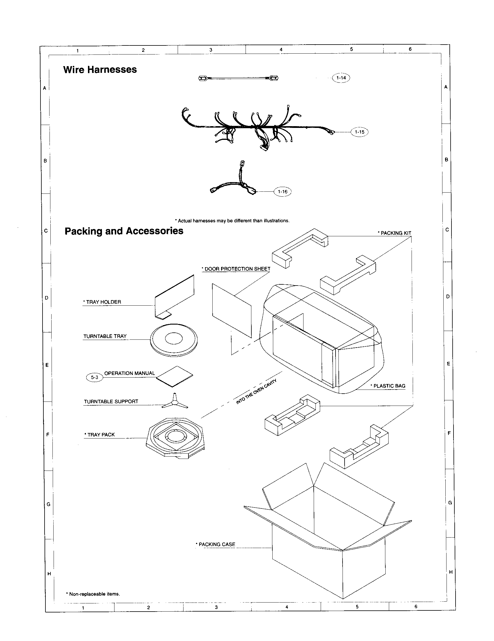 Sharp R-410AK wire harnesses diagram