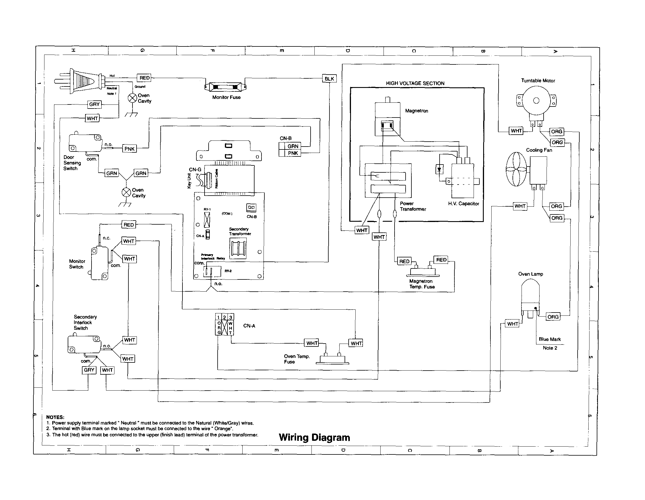 Sharp R-410AK wiring diagram