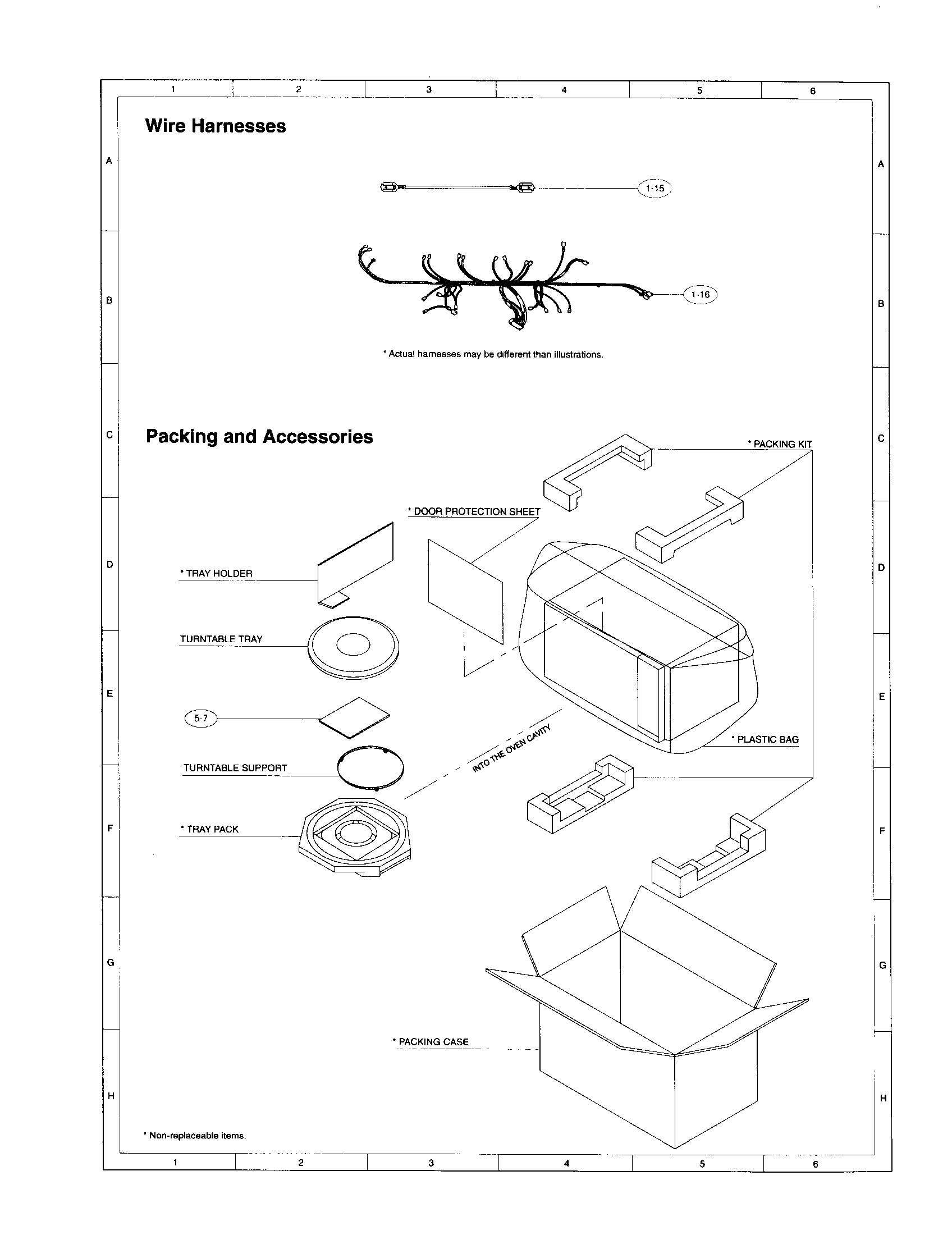 Sharp R-2M56 wire harnesses diagram