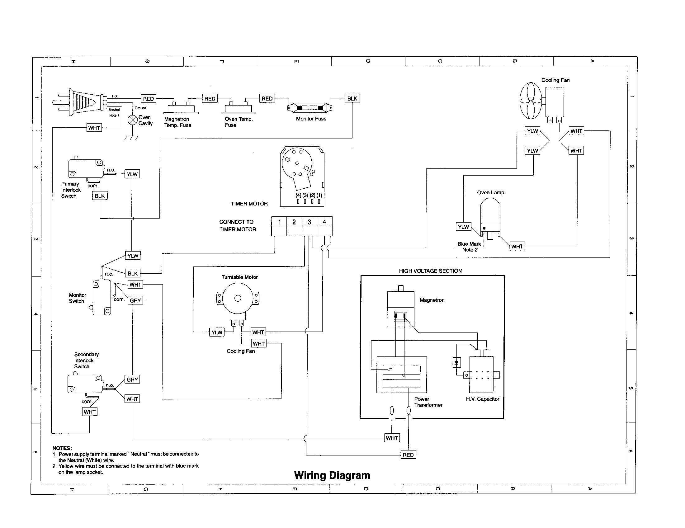 Sharp R-2M56 wiring diagram