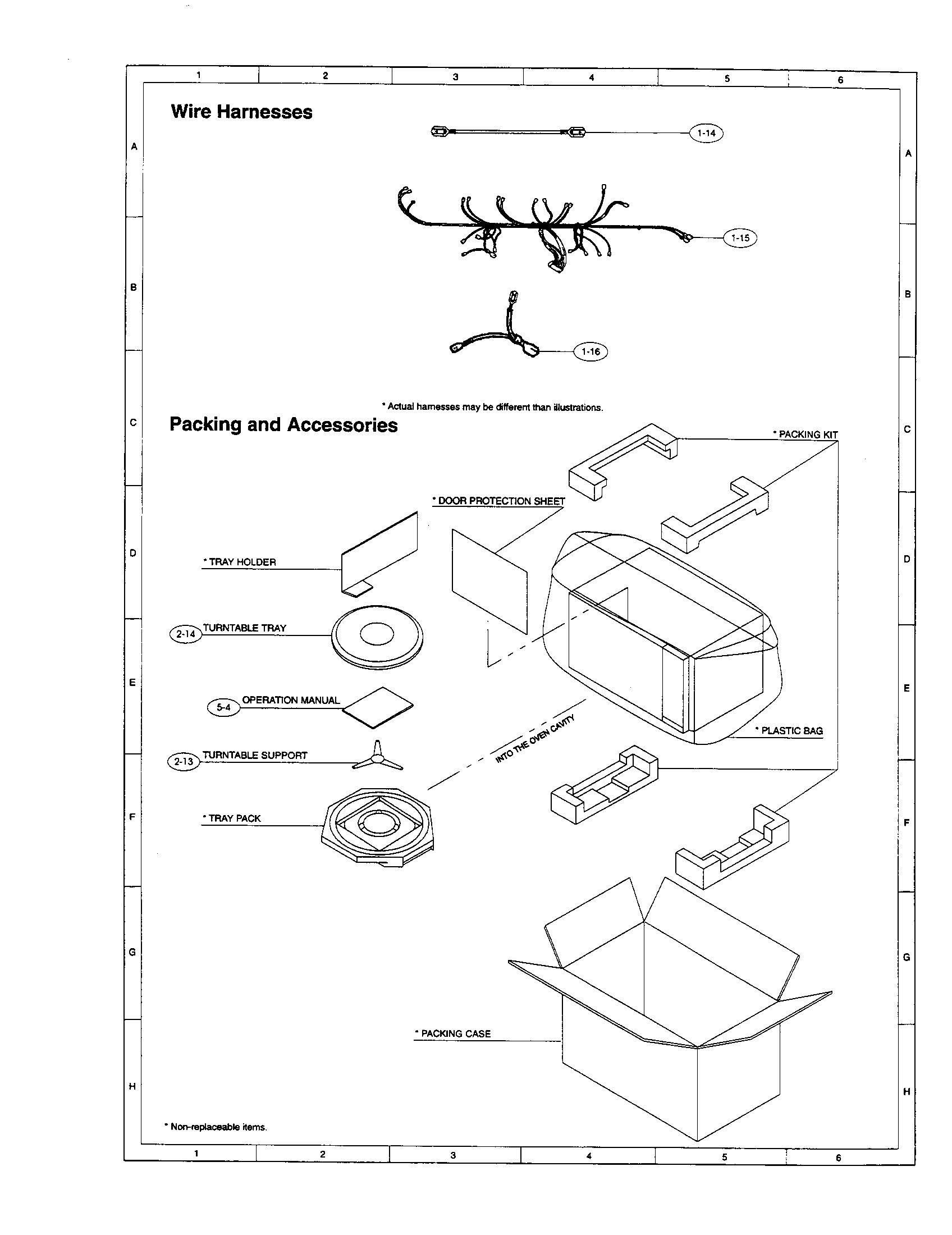 Sharp R-410BK wire harness and accessories diagram