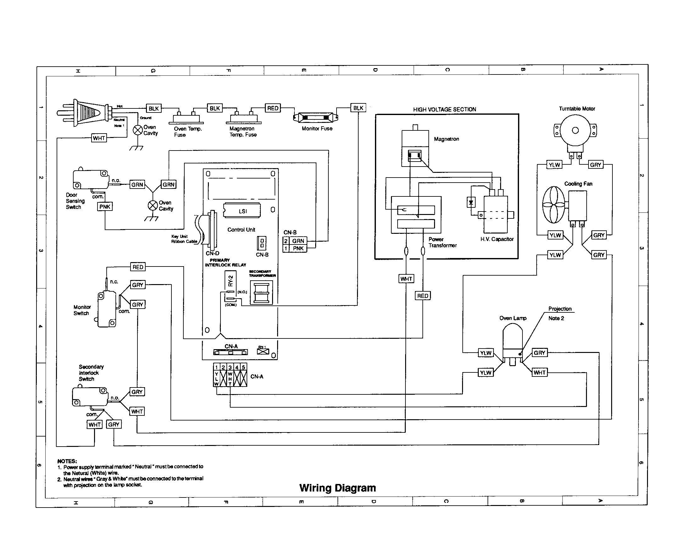 Sharp R-4A76 wiring diagram diagram