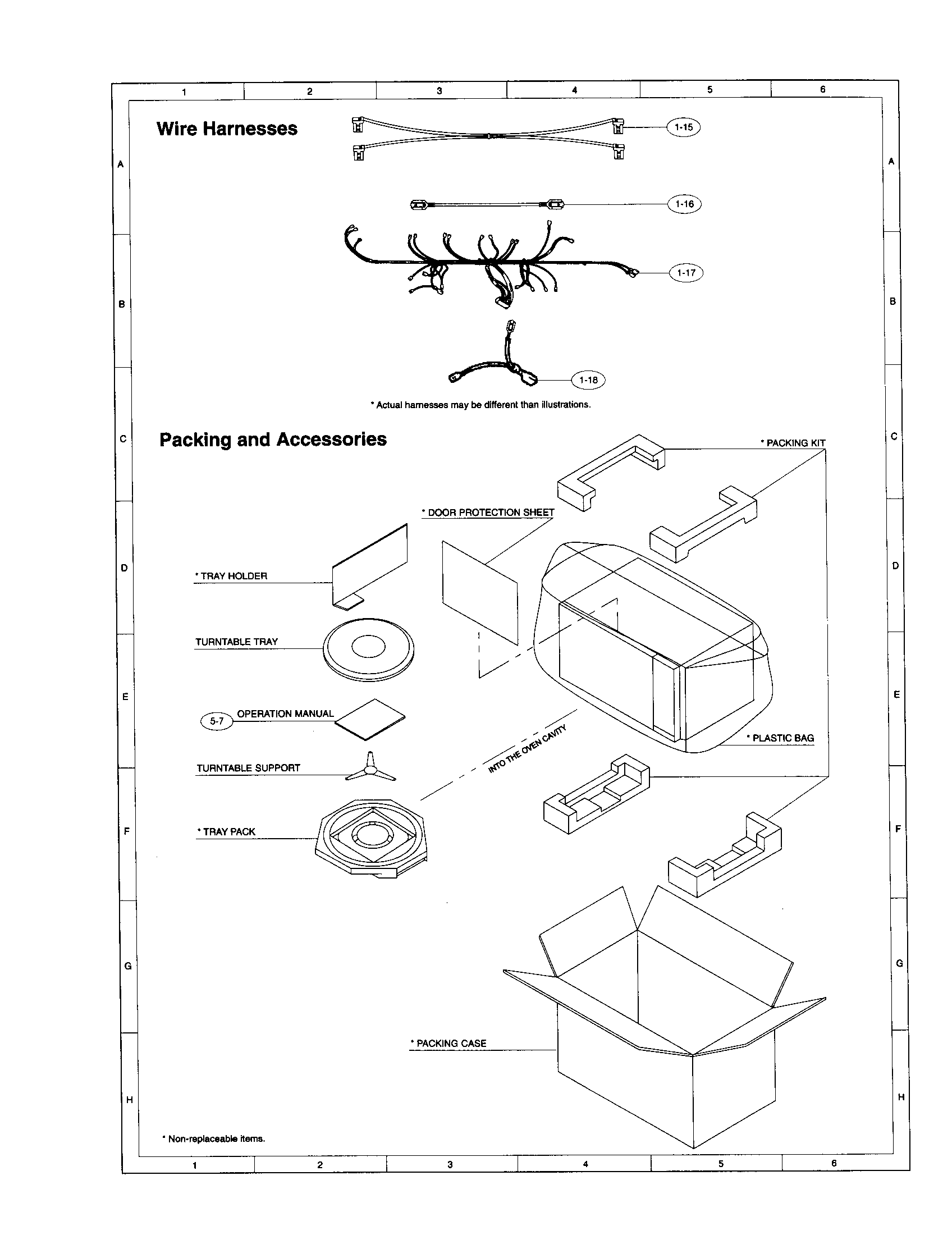 Sharp R-4A76 wire harnesses diagram