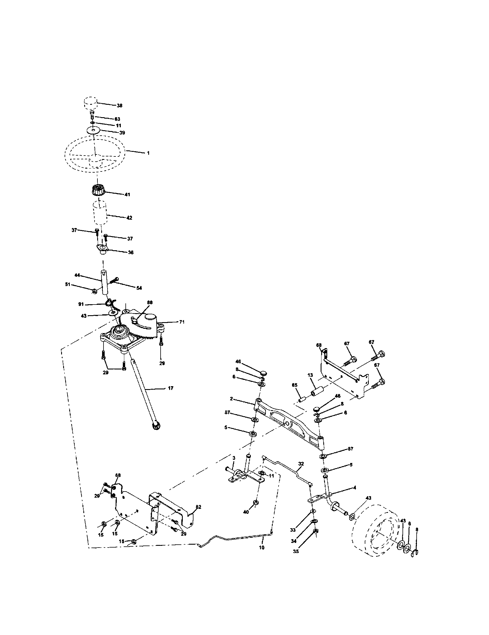Craftsman 917279941 steering assembly diagram