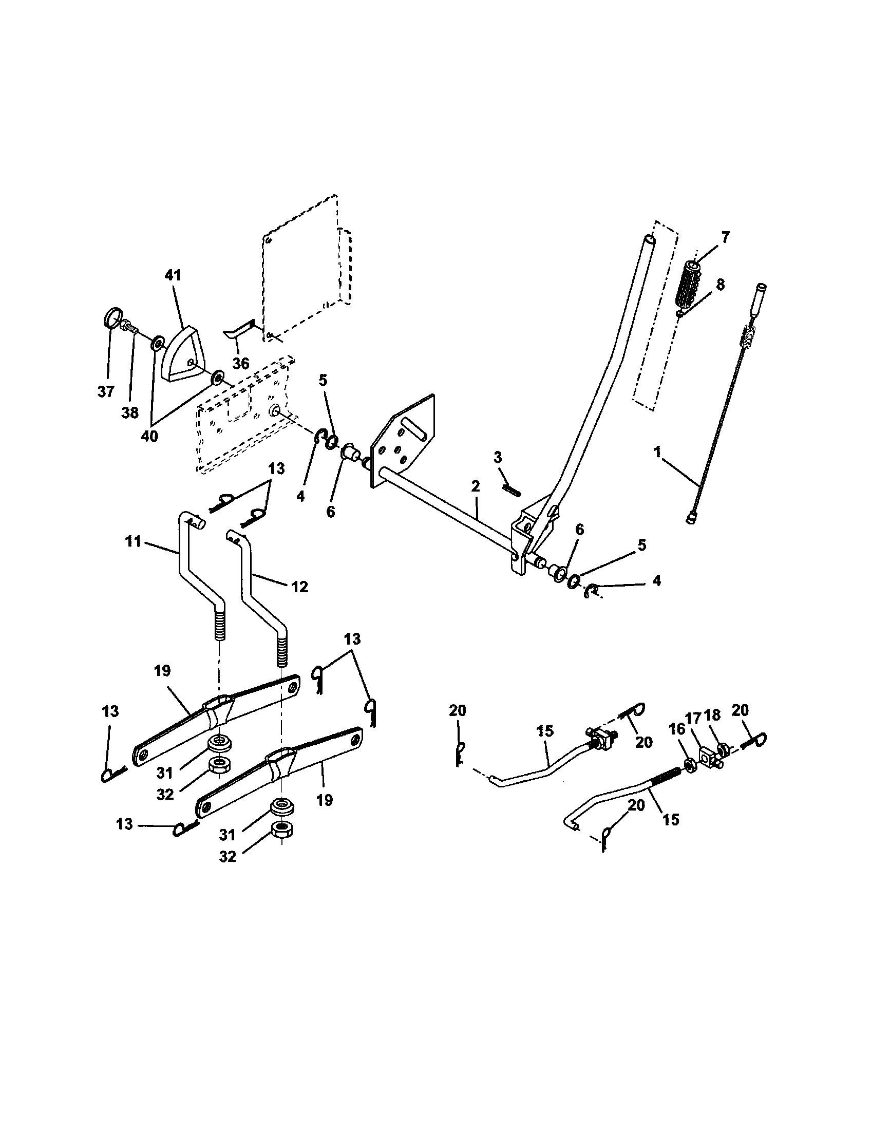 Craftsman 917279941 mower lift diagram