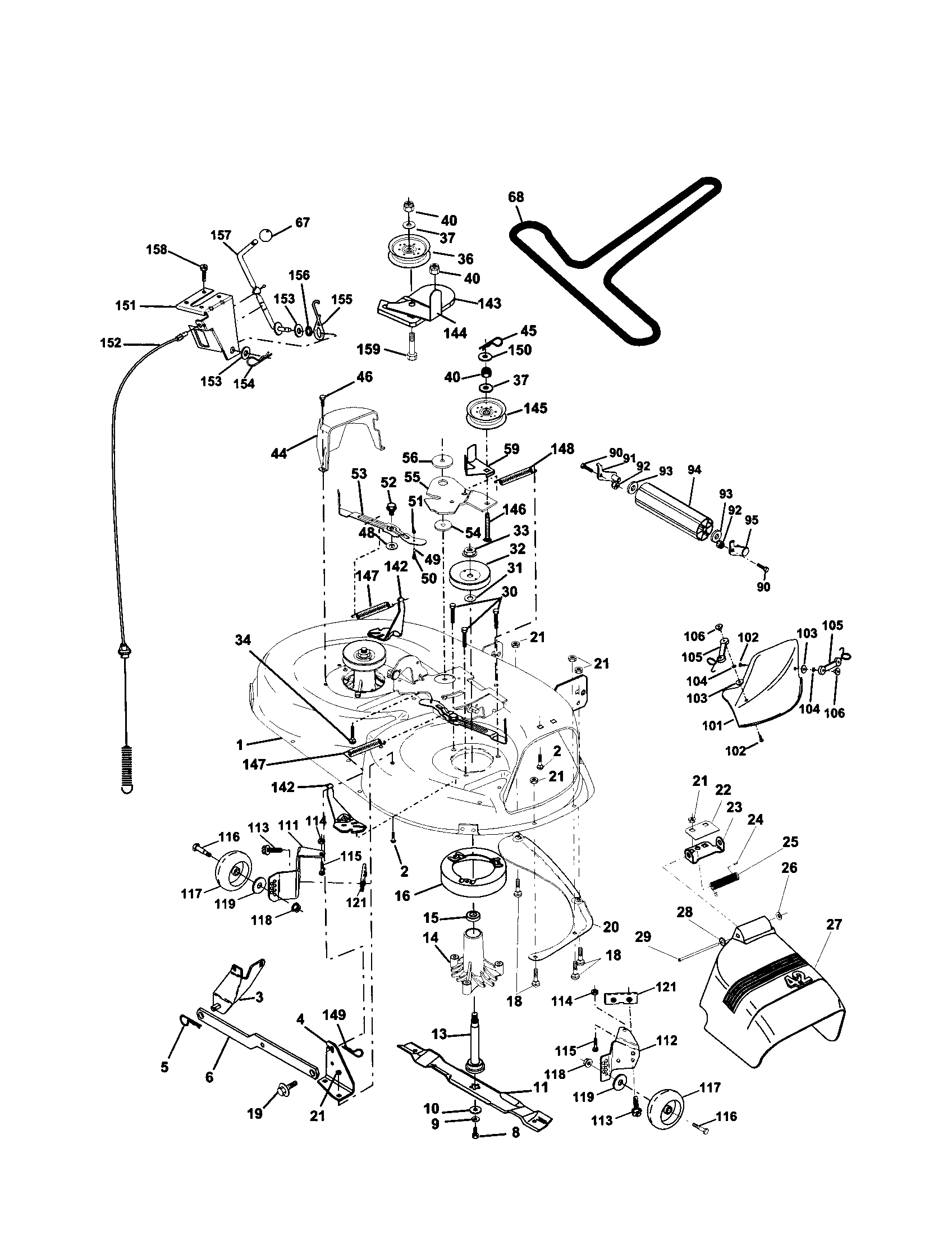 Craftsman 917279961 mower deck diagram