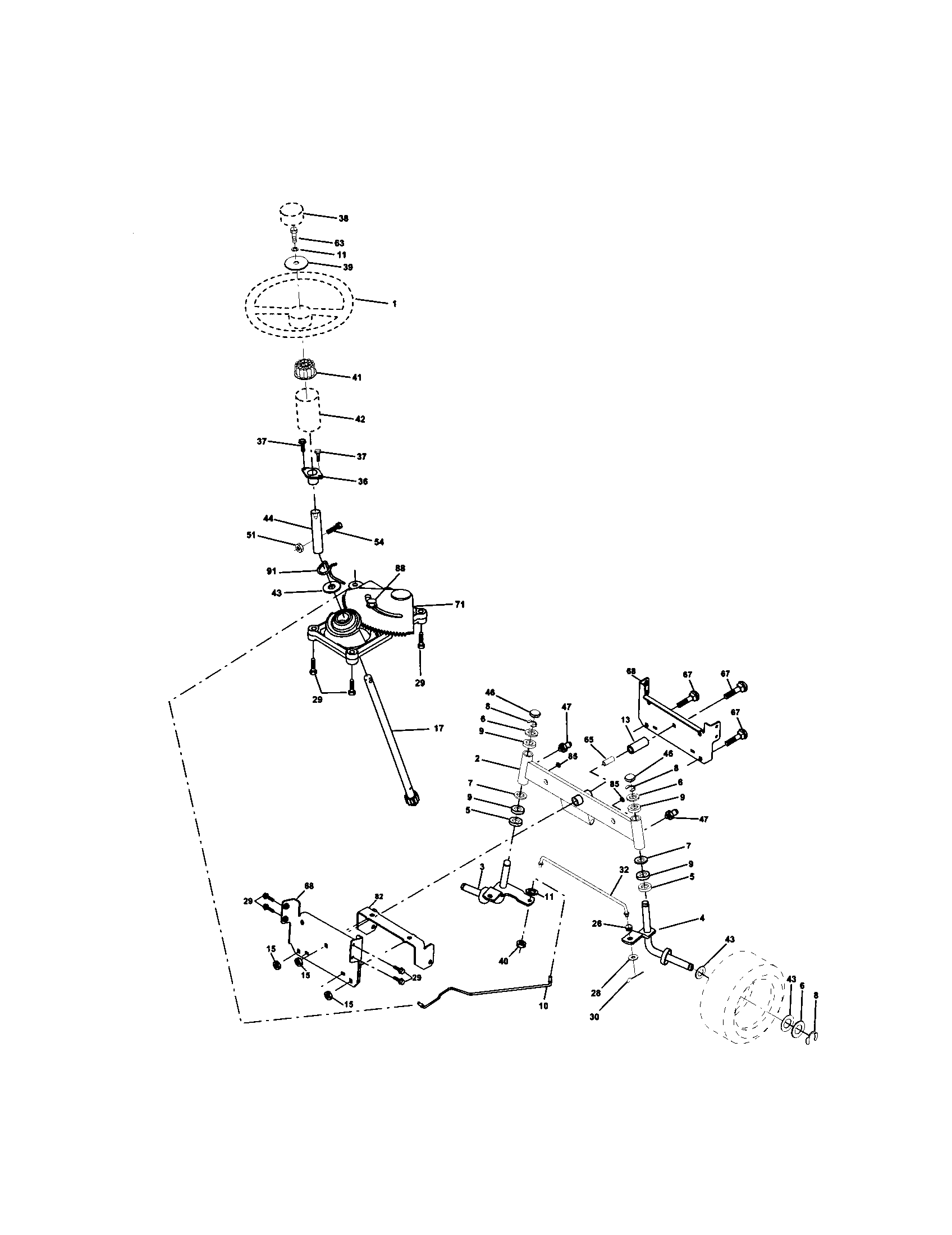 Craftsman 917272072 steering assembly diagram