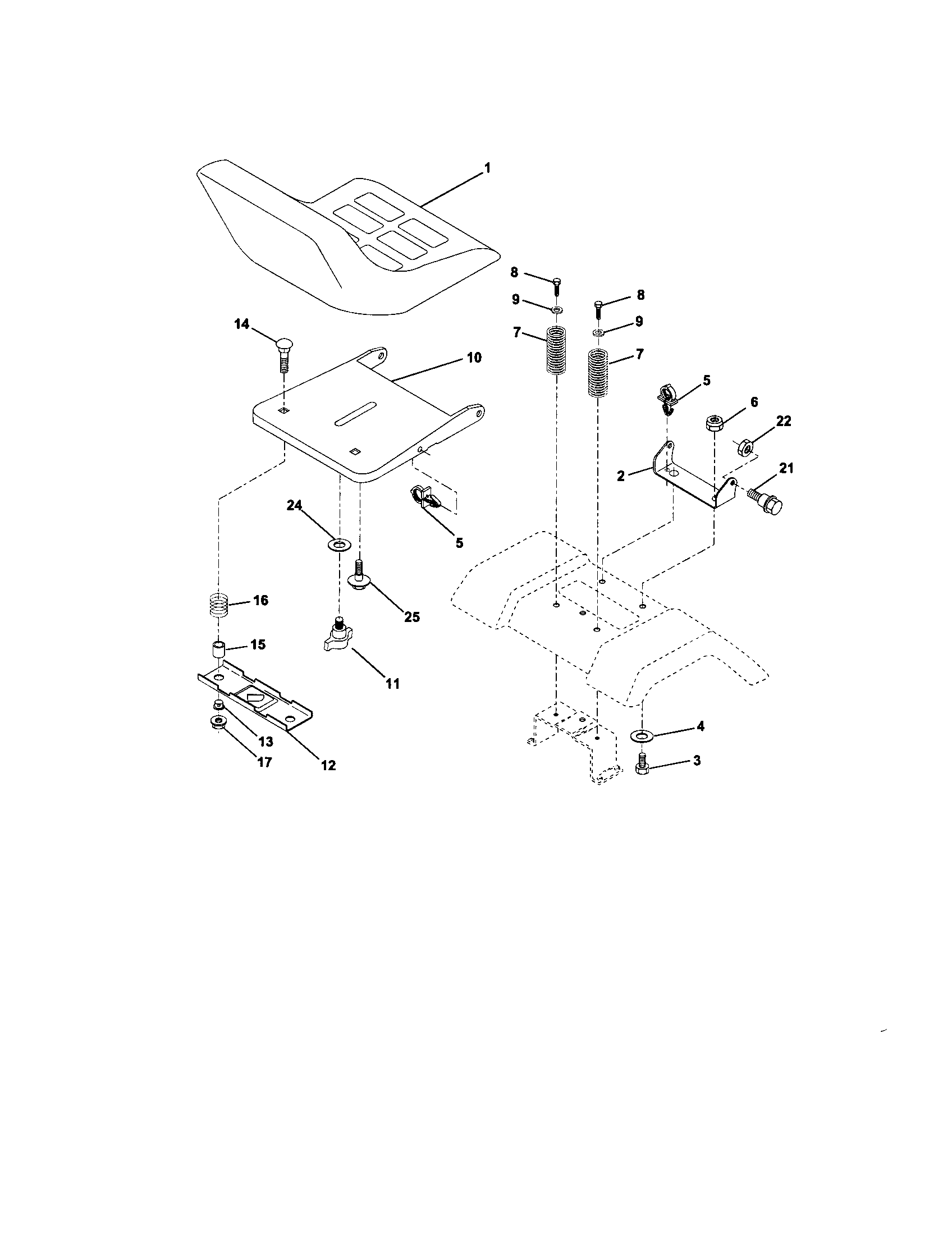Craftsman 917272072 seat assembly diagram