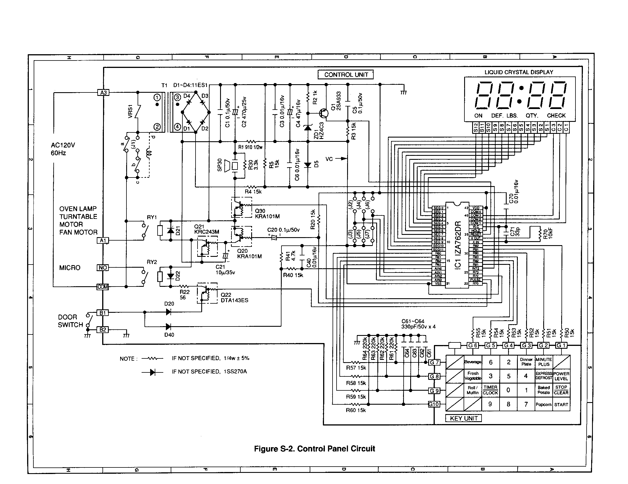 Sharp R-209AK control panel circuit diagram