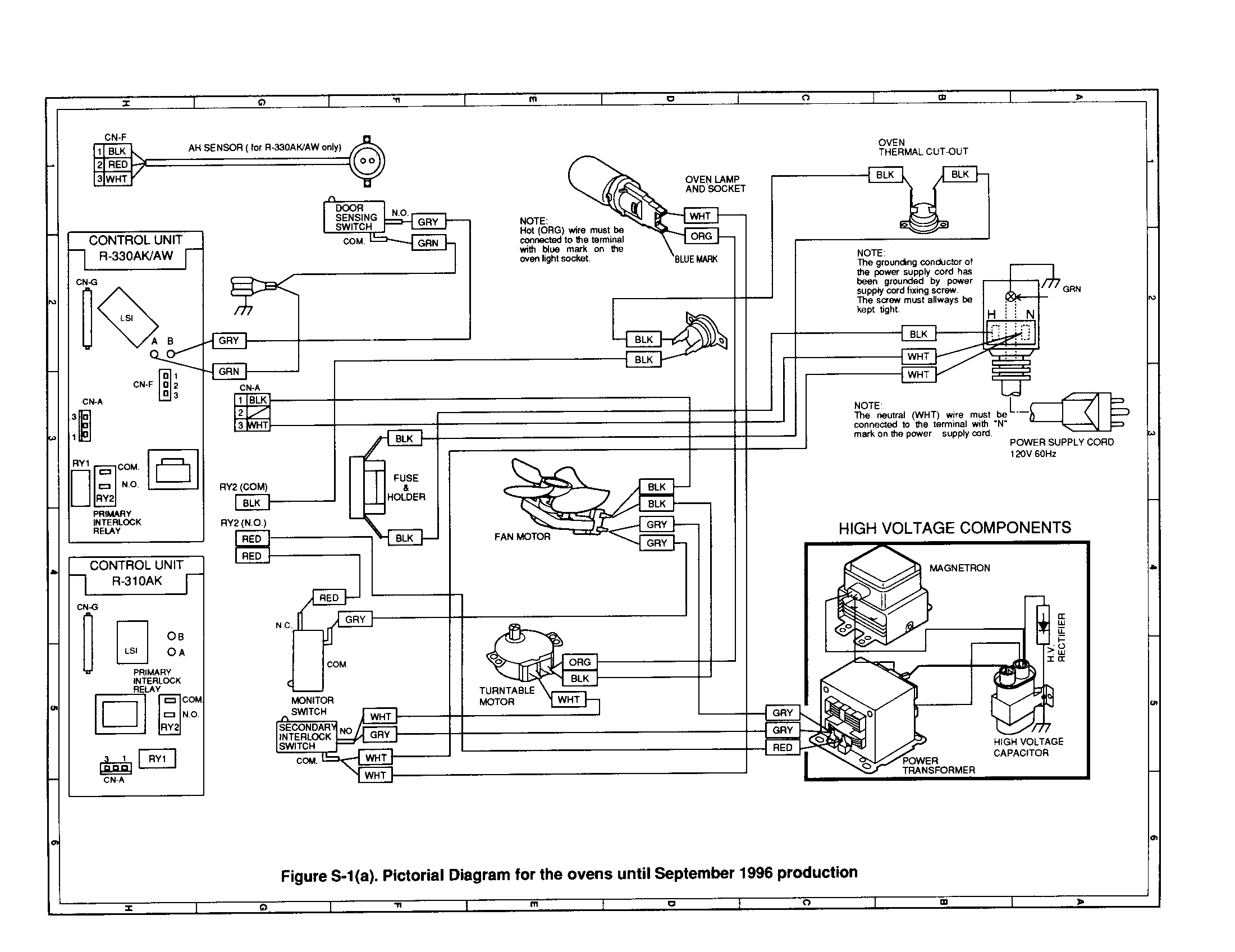 Sharp R-330AK figure s-1(a) pictorial diagram diagram
