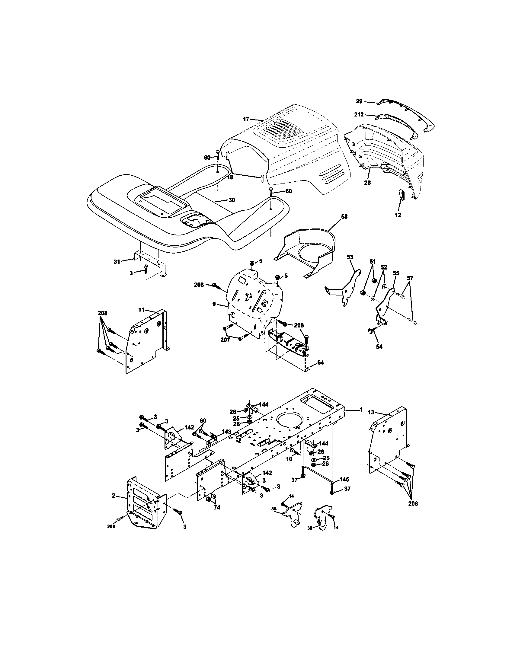 Craftsman 917271642 chassis and enclosures diagram