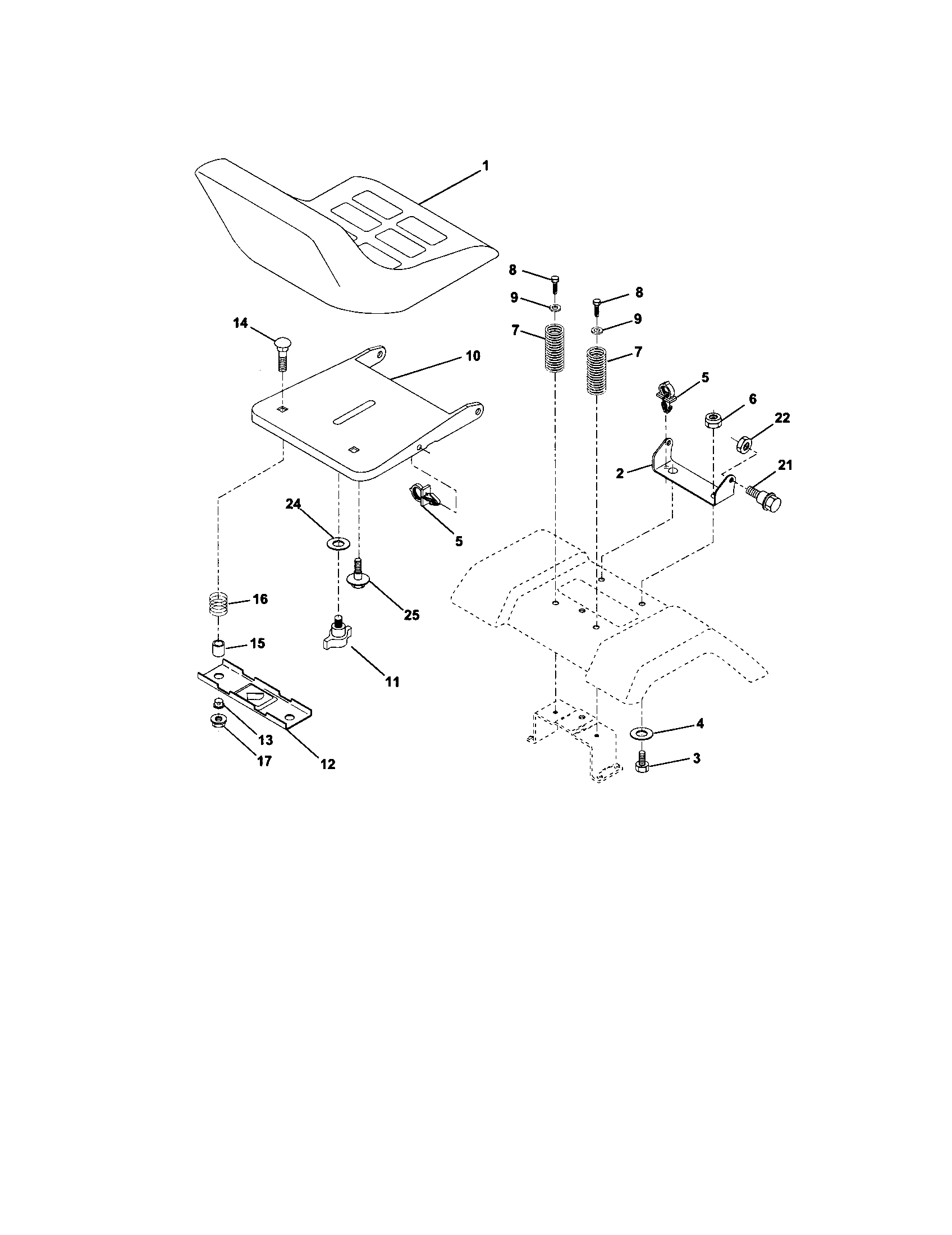 Craftsman 917271642 seat assembly diagram