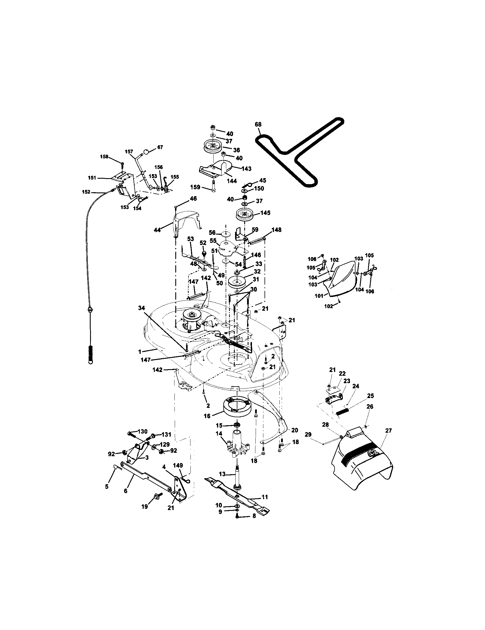 Craftsman 917271642 mower deck diagram