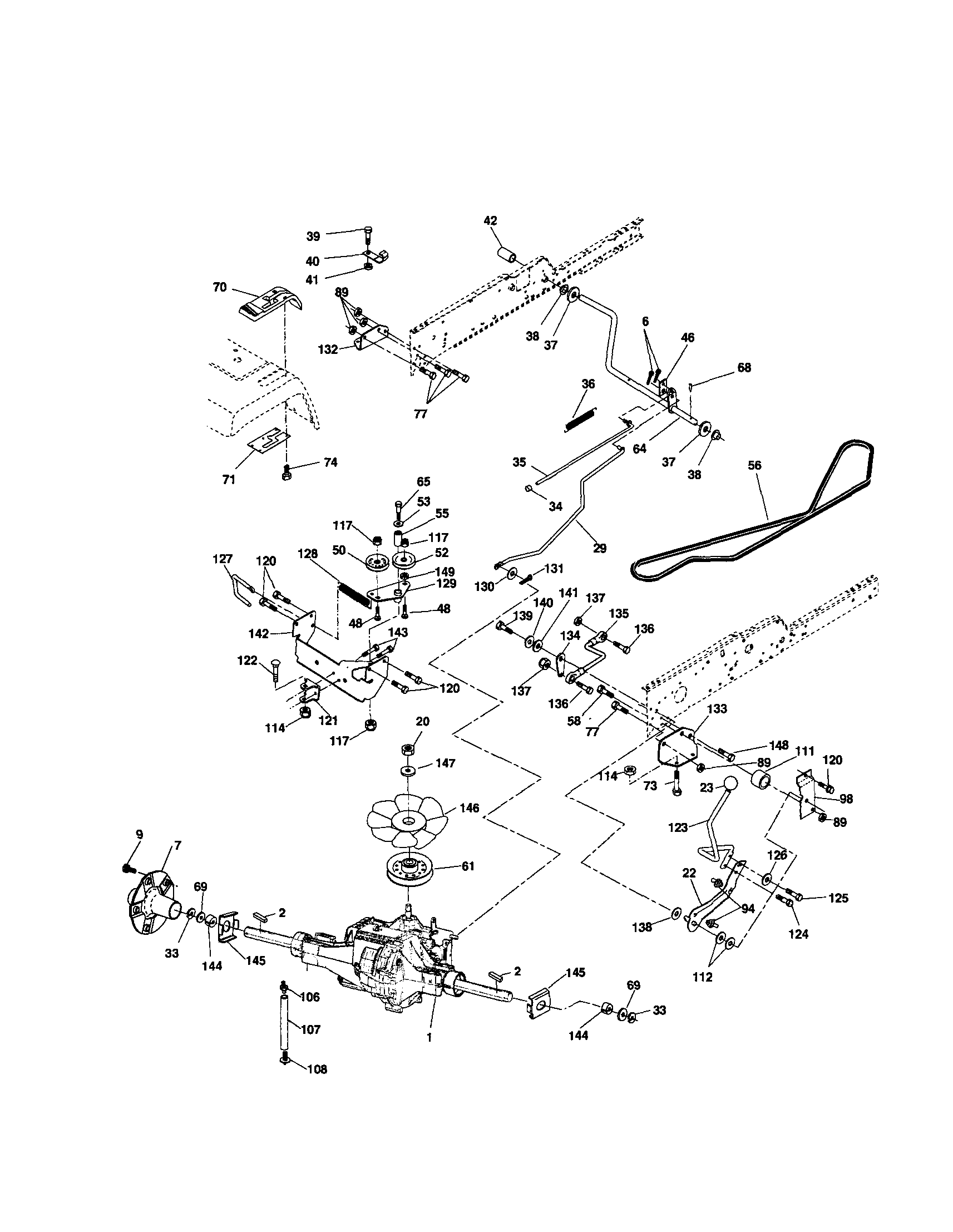 Poulan PRGT22H50B ground drive diagram