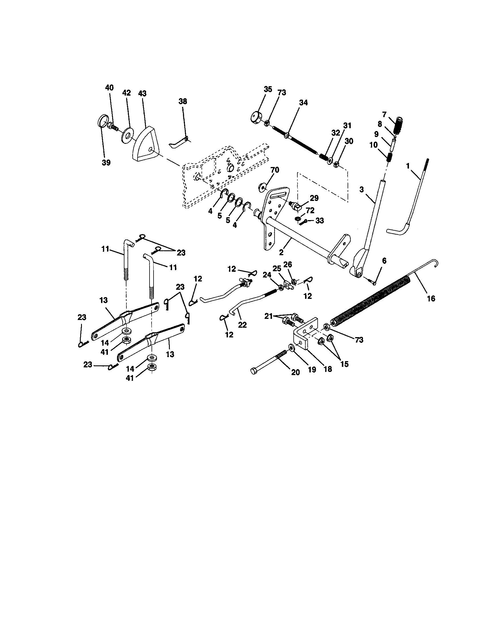 Poulan PRGT22H50B lift assembly diagram