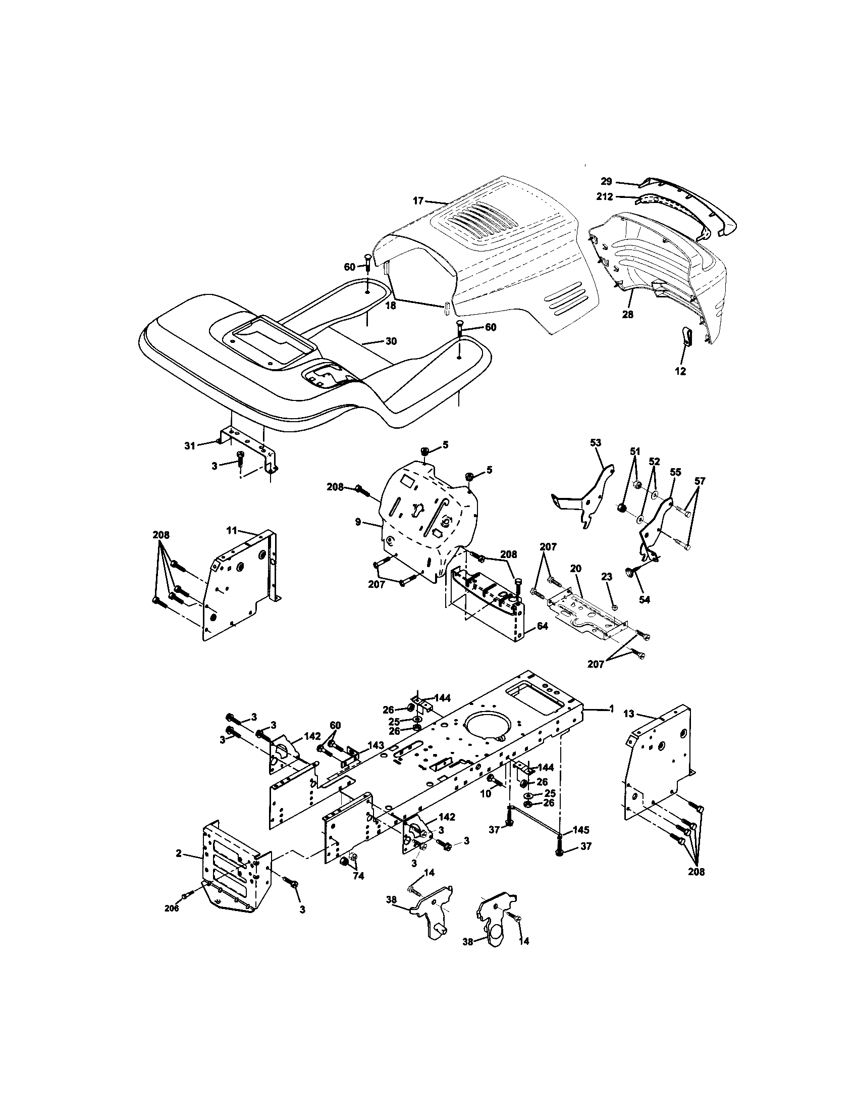 Craftsman 917271632 chassis and enclosures diagram