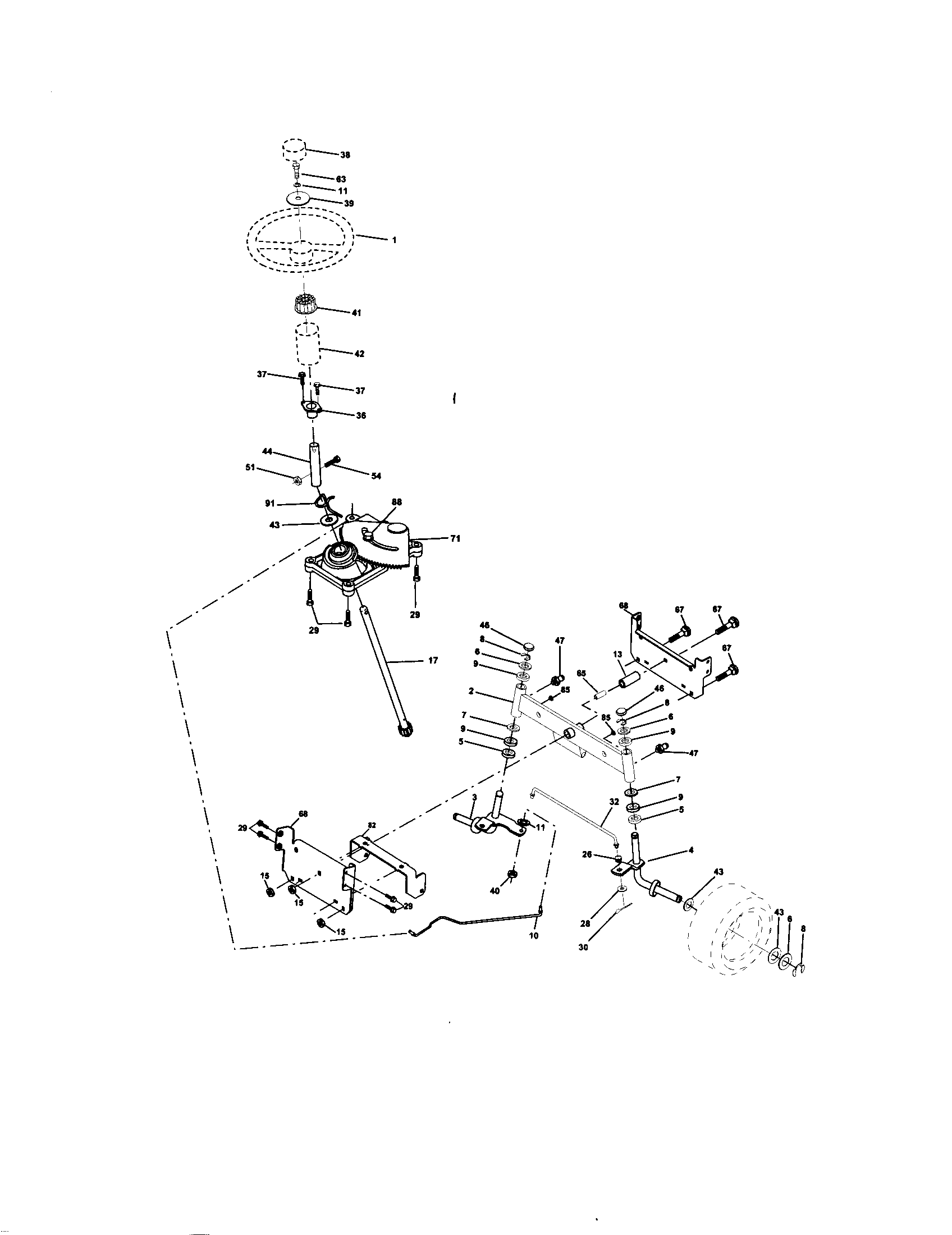 Craftsman 917271632 steering assembly diagram