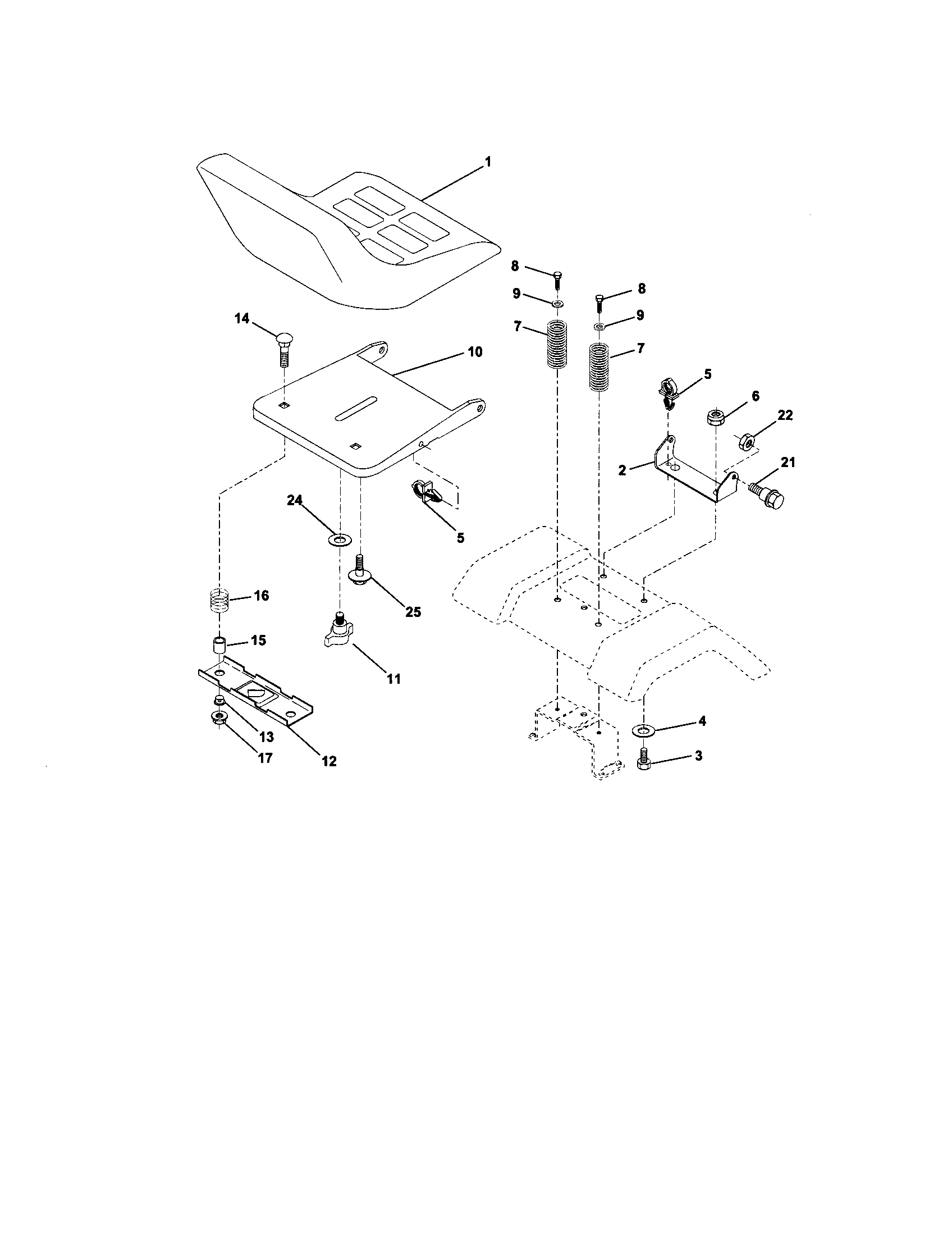 Craftsman 917271632 seat assembly diagram