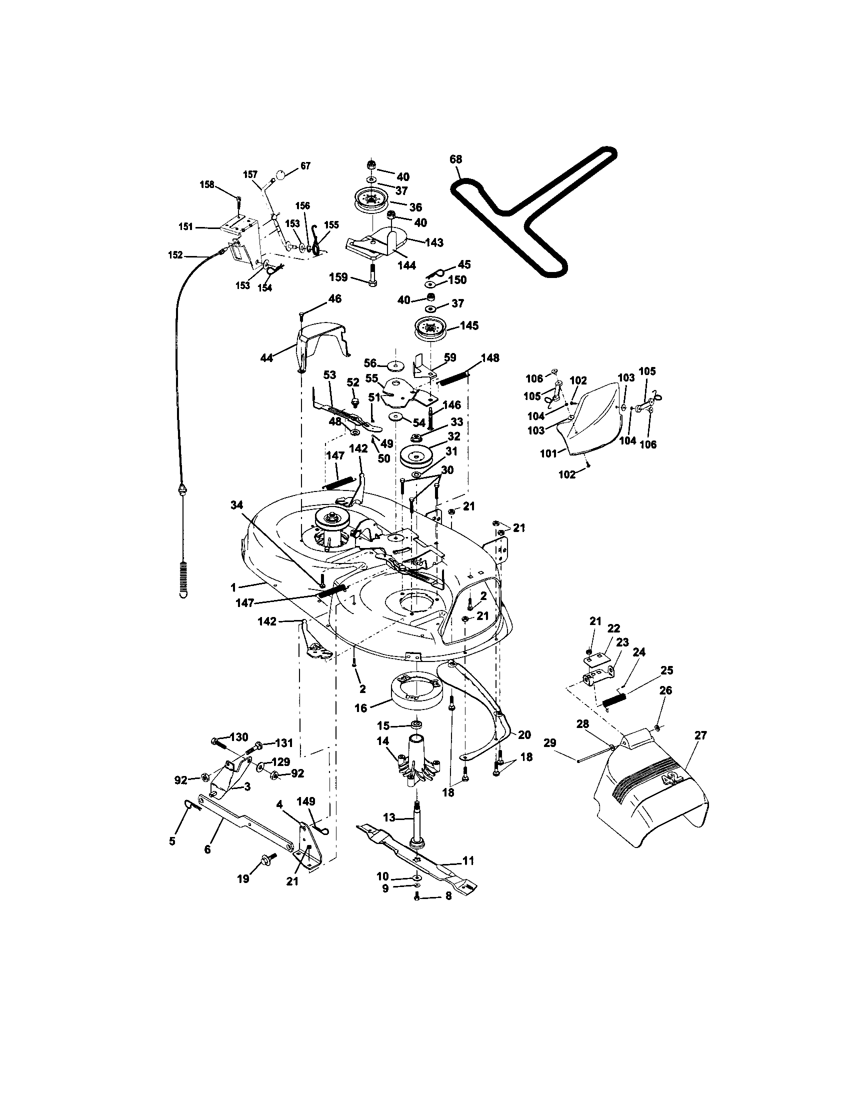 Craftsman 917271632 mower deck diagram