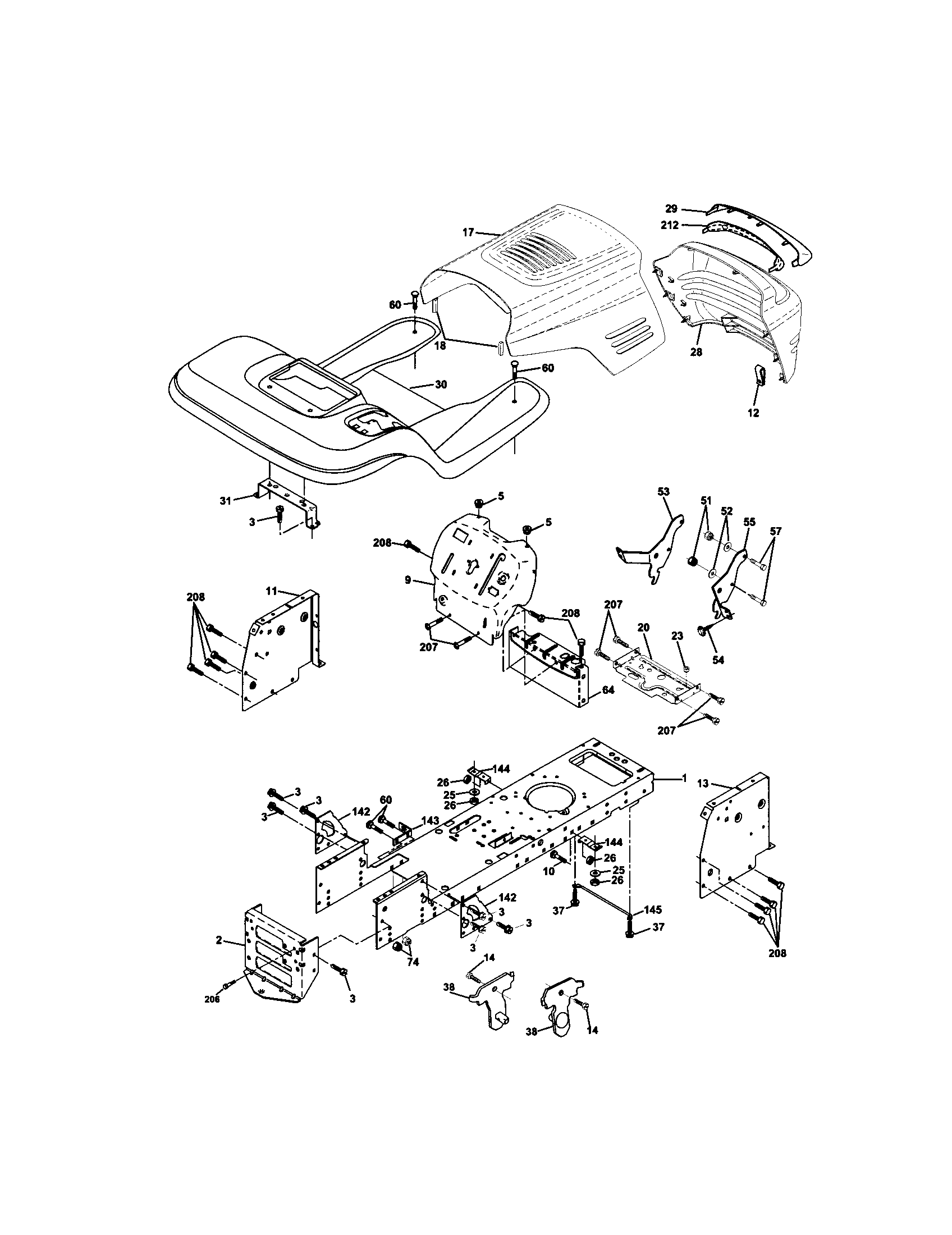 Craftsman 917271822 chassis and enclosures diagram