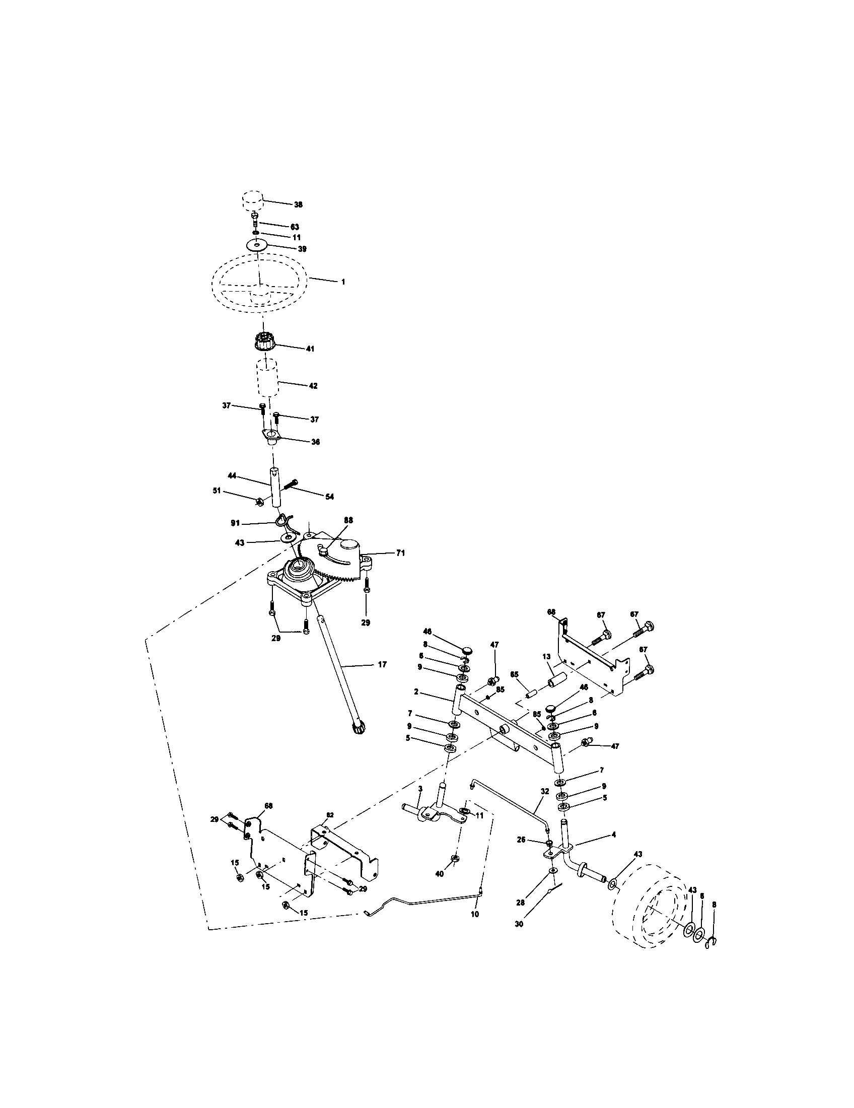 Craftsman 917271822 steering assembly diagram