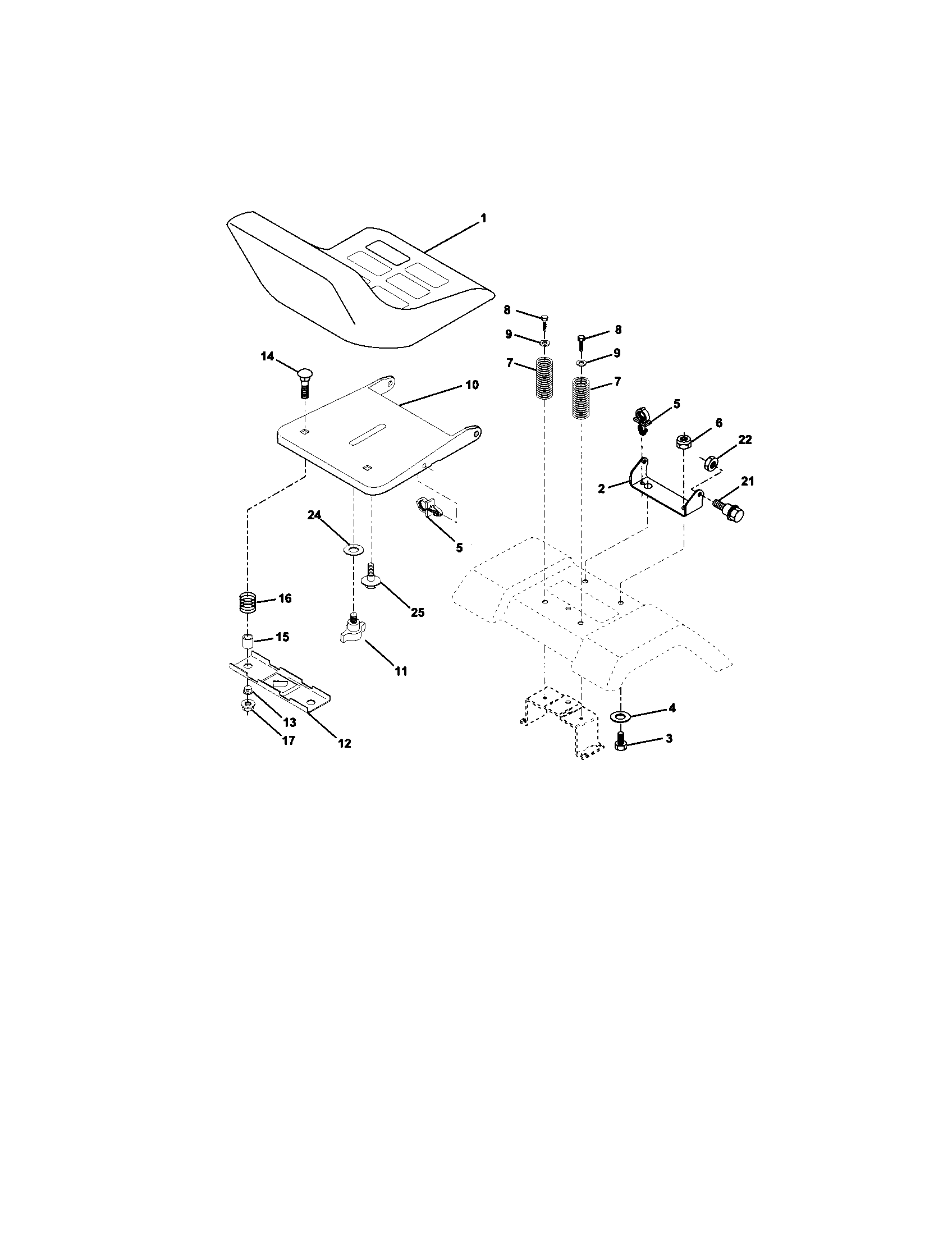 Craftsman 917271822 seat assembly diagram