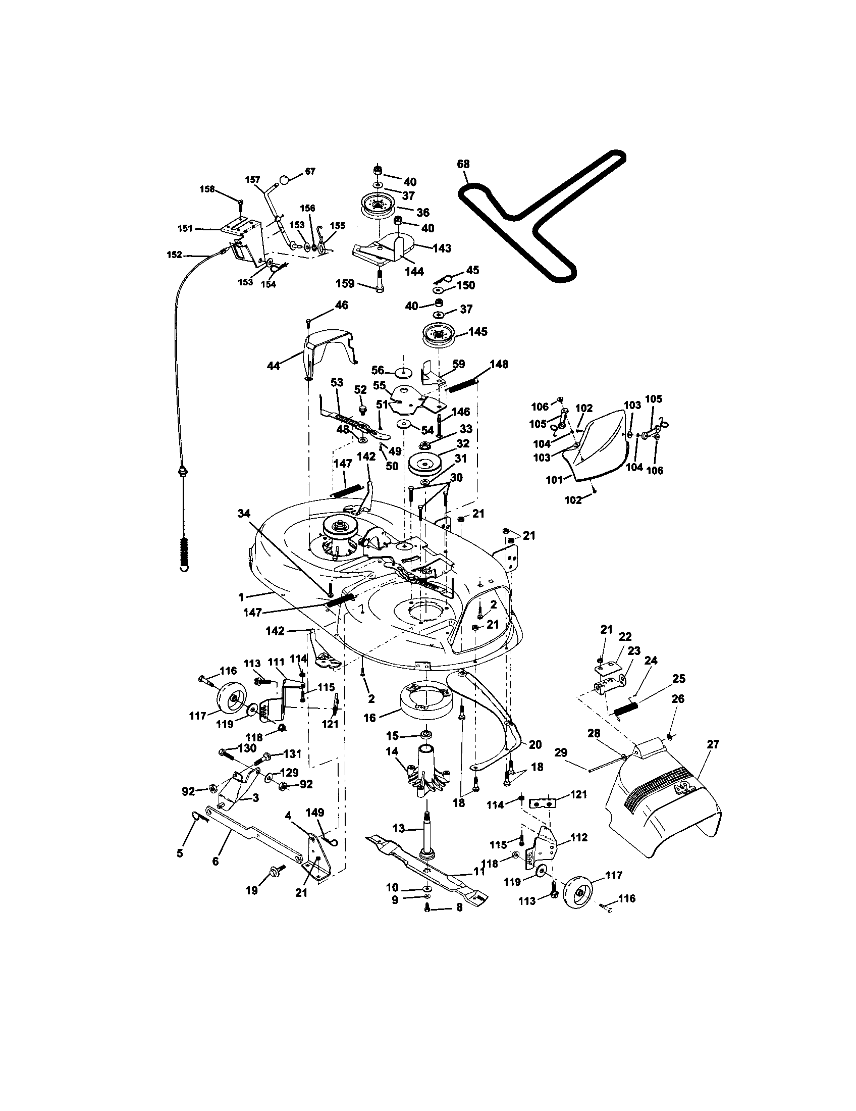Craftsman 917271822 mower deck diagram