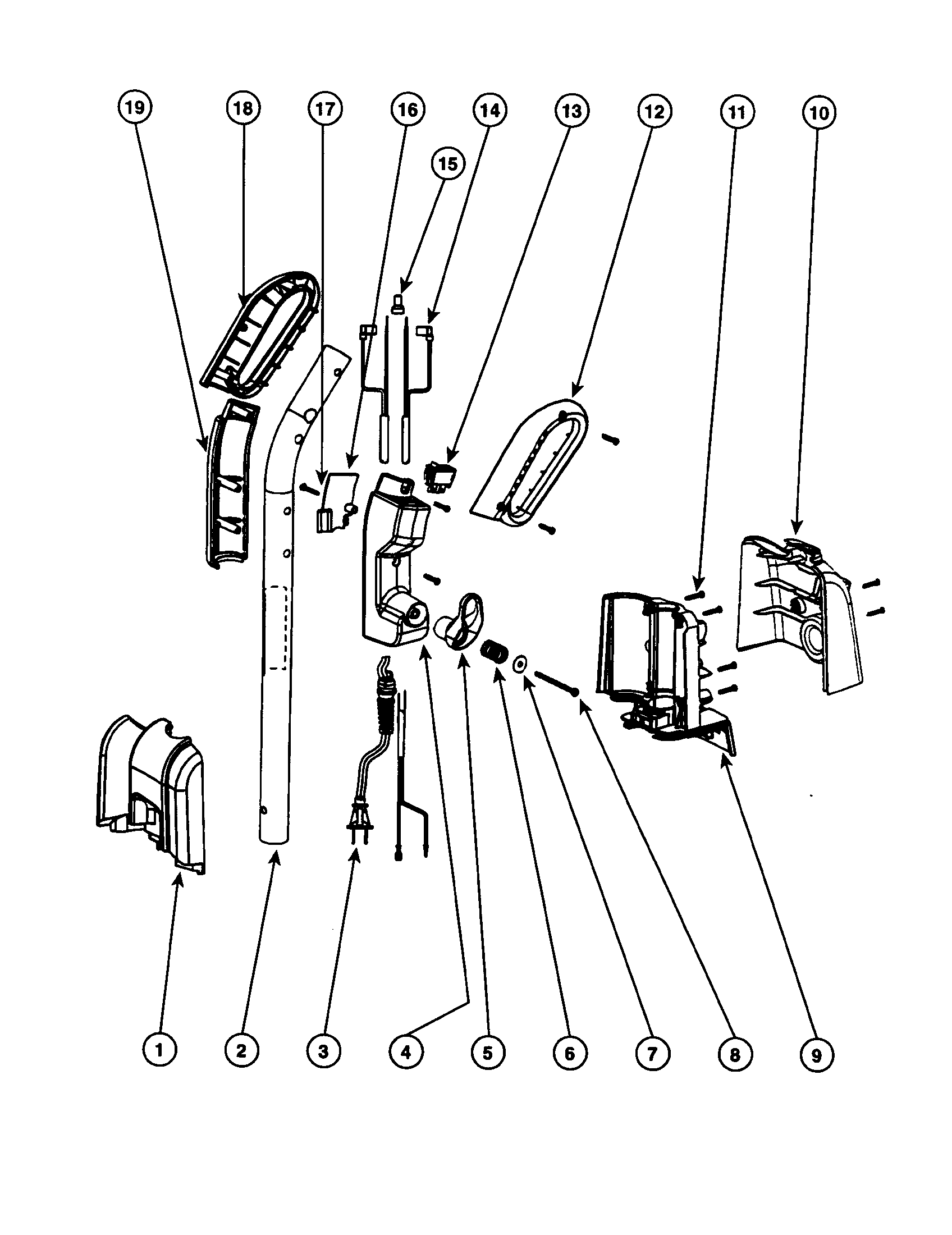 Eureka TC4570AT-1 handle diagram