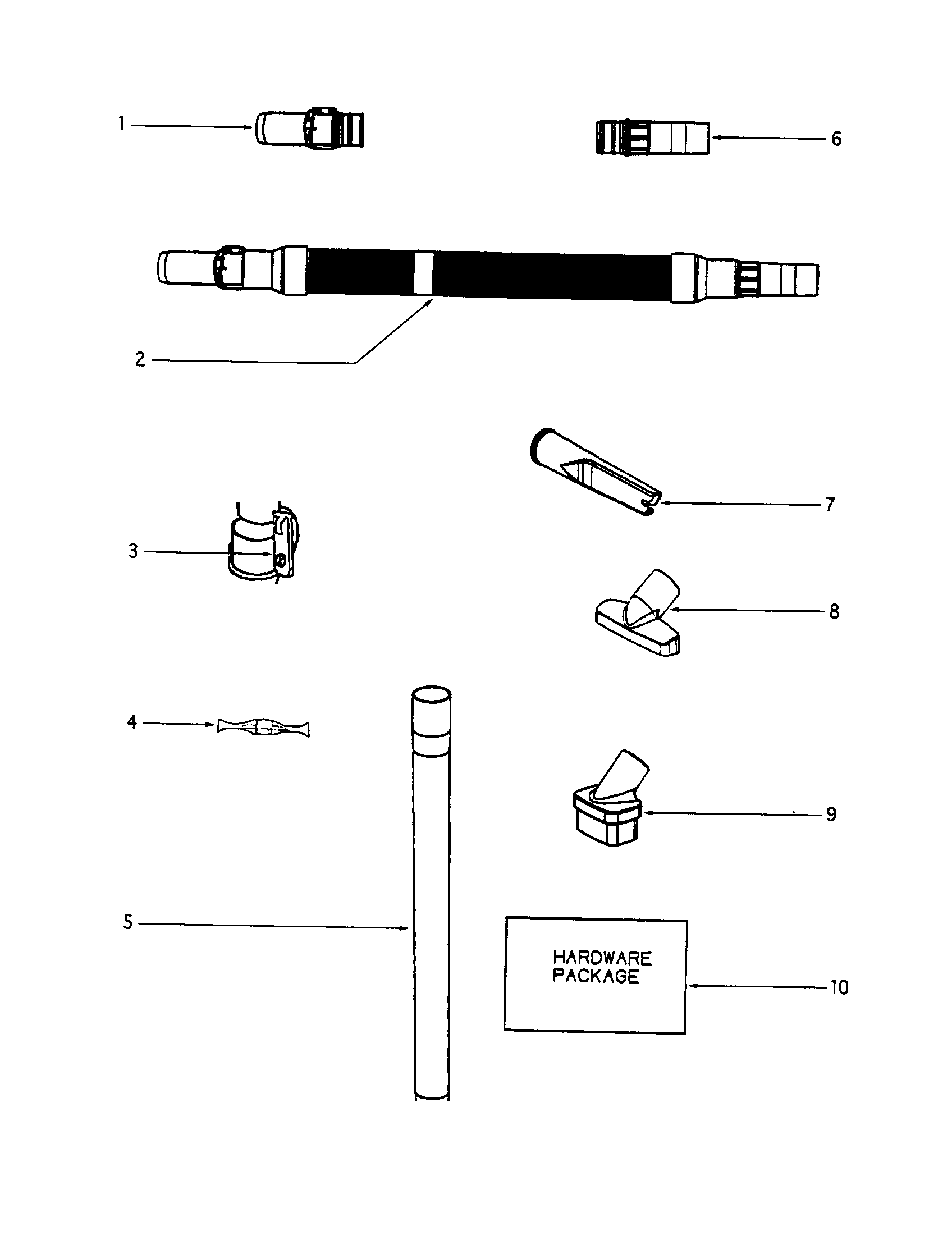 Eureka TC4570AT-1 hose diagram