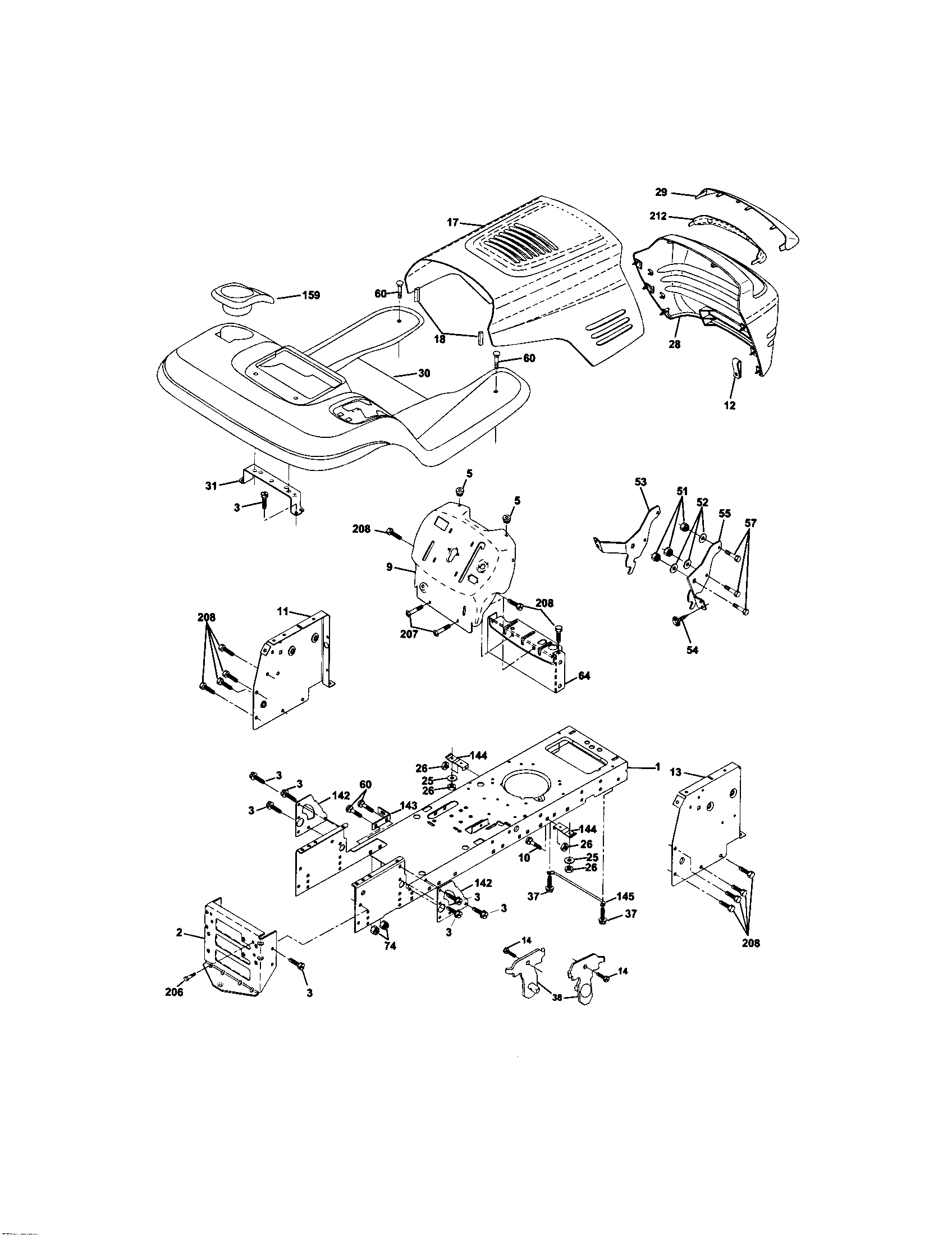 Craftsman 917271742 chassis and enclosures diagram