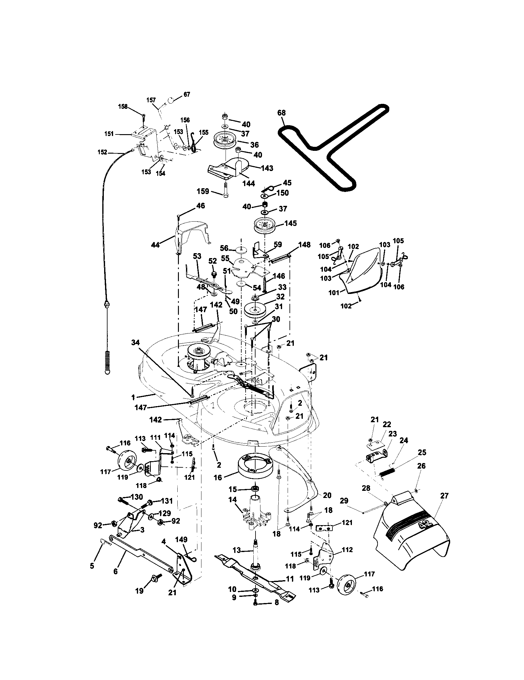 Craftsman 917271742 mower deck diagram