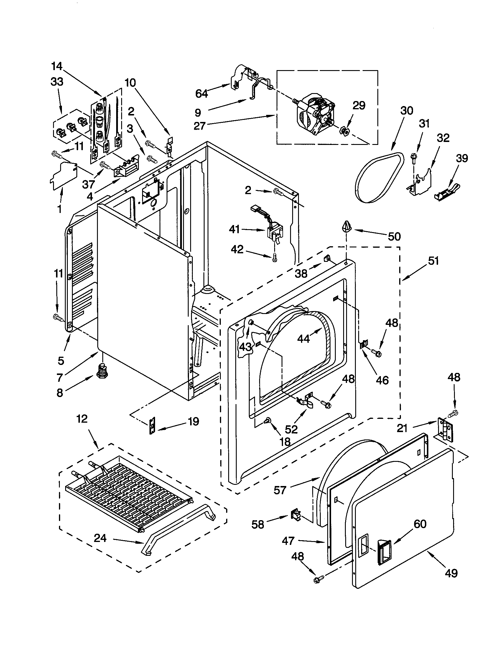 Kenmore 11062854100 cabinet diagram
