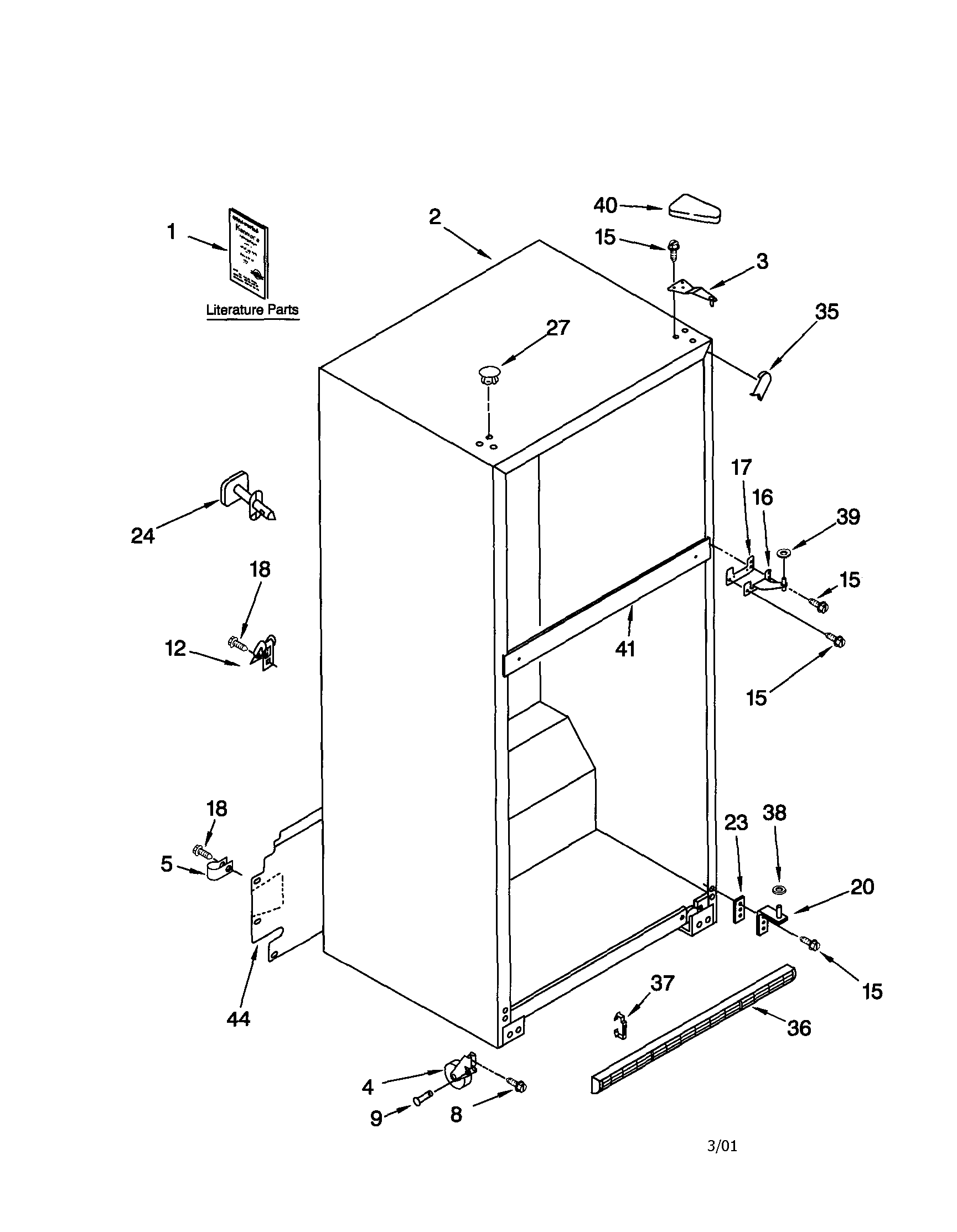 Kenmore 10662862100 cabinet diagram