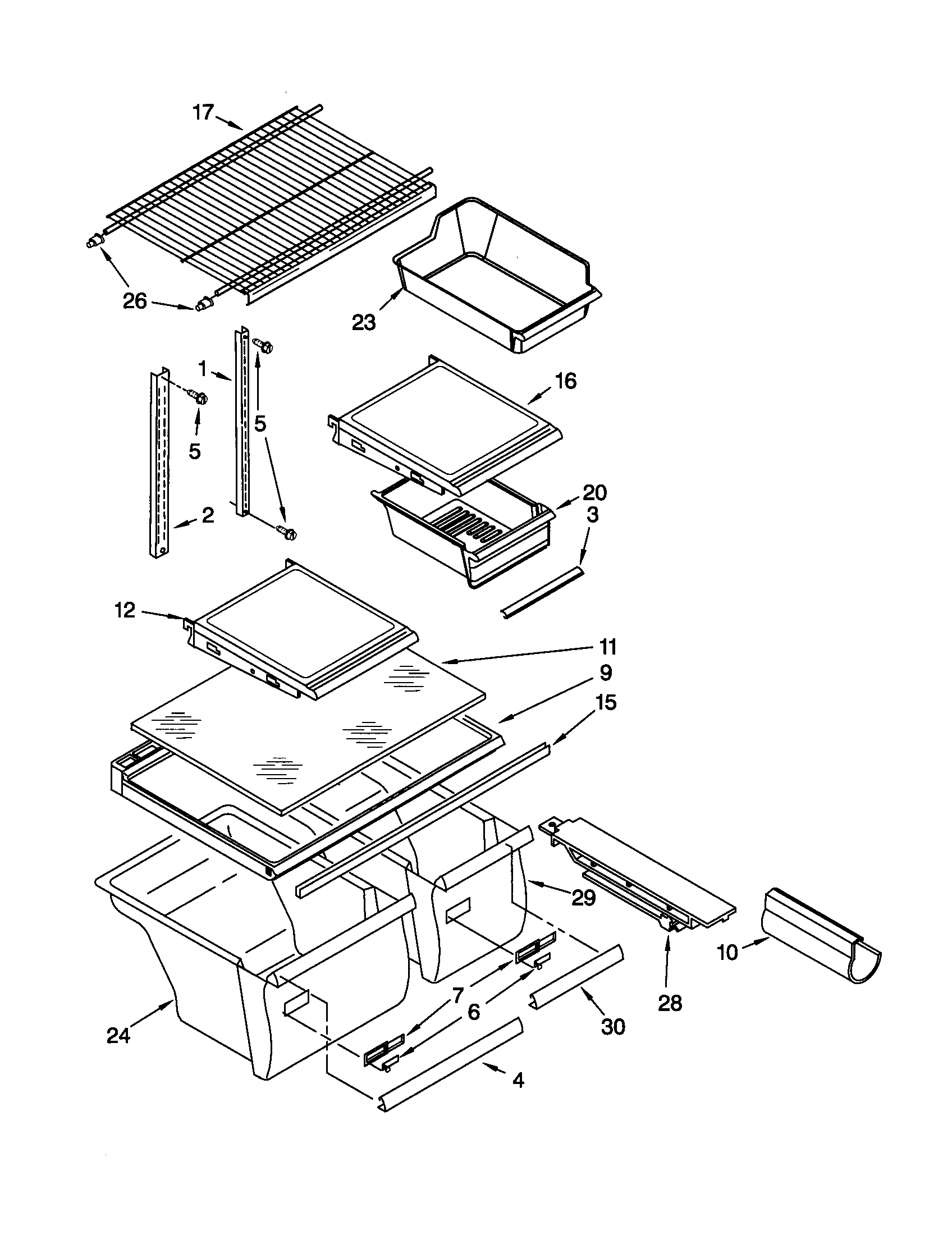 Kenmore 10662862100 shelf diagram