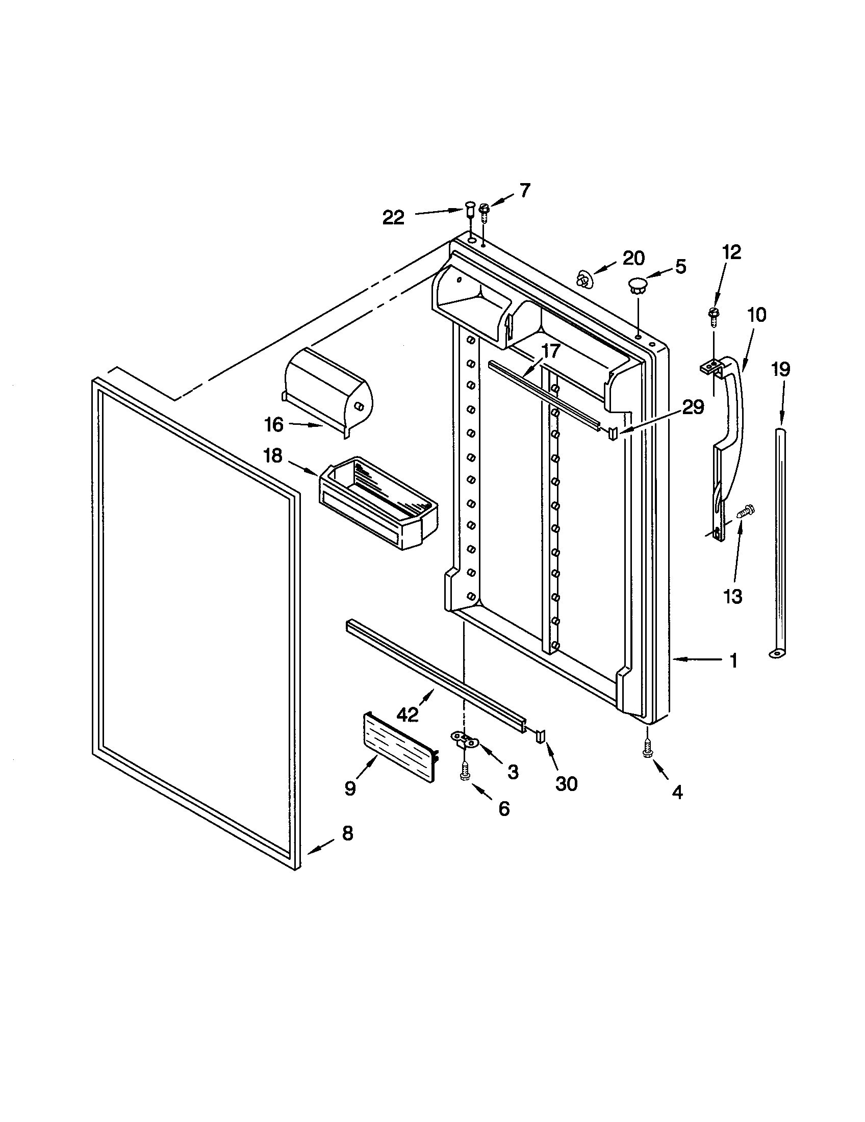 Kenmore 10662862100 refrigerator door diagram