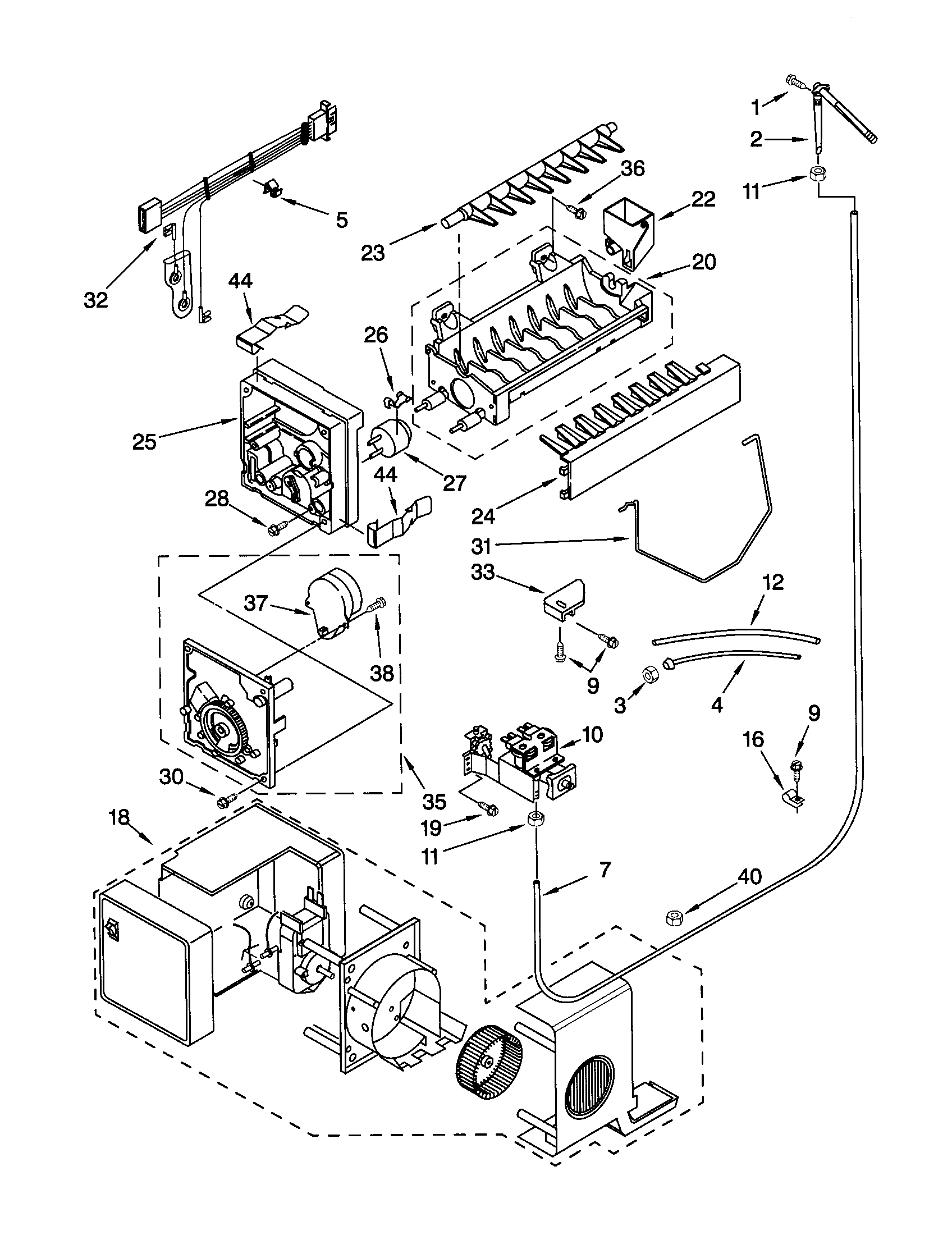 Kenmore 10651744100 icemaker diagram