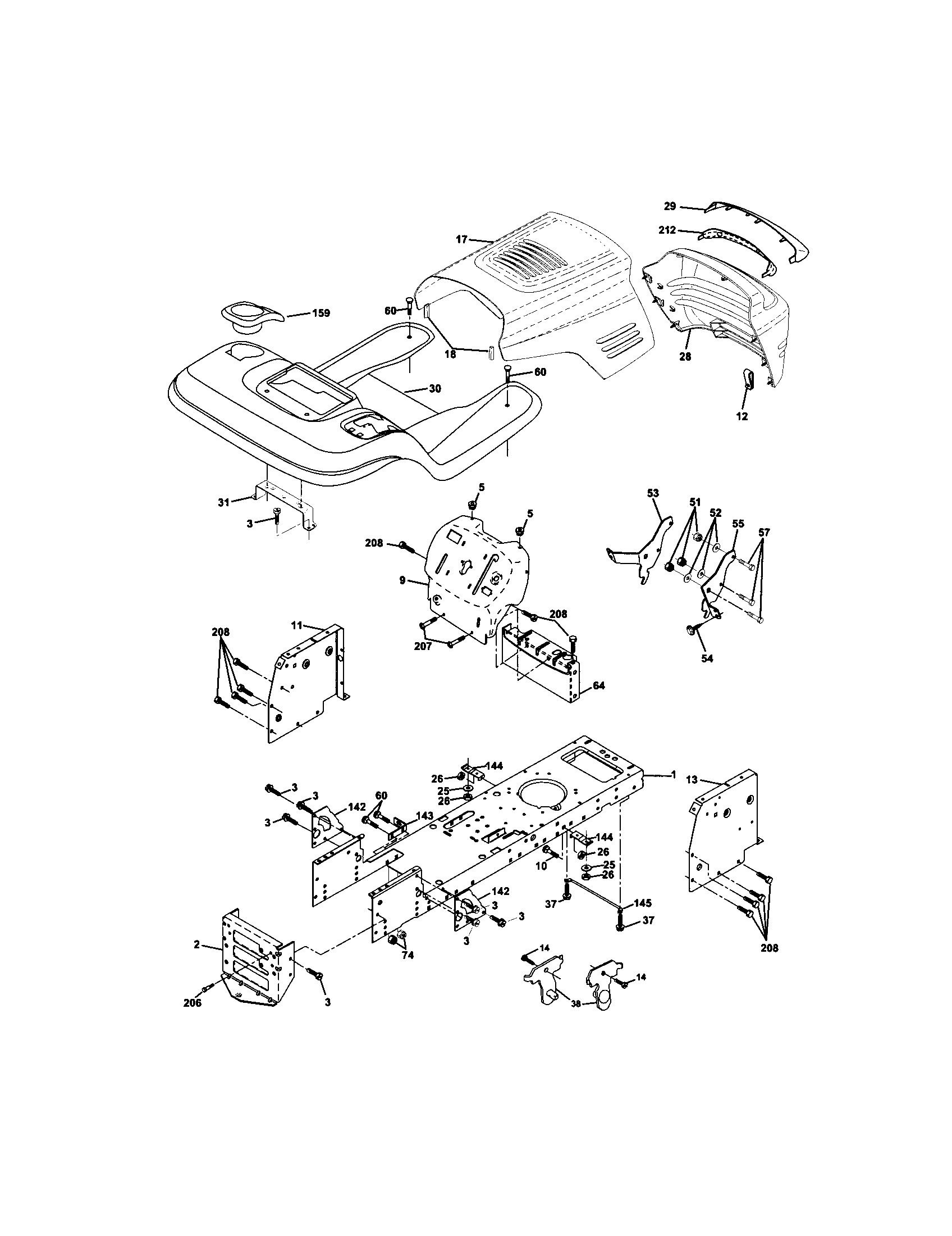 Craftsman 917271732 chassis and enclosures diagram