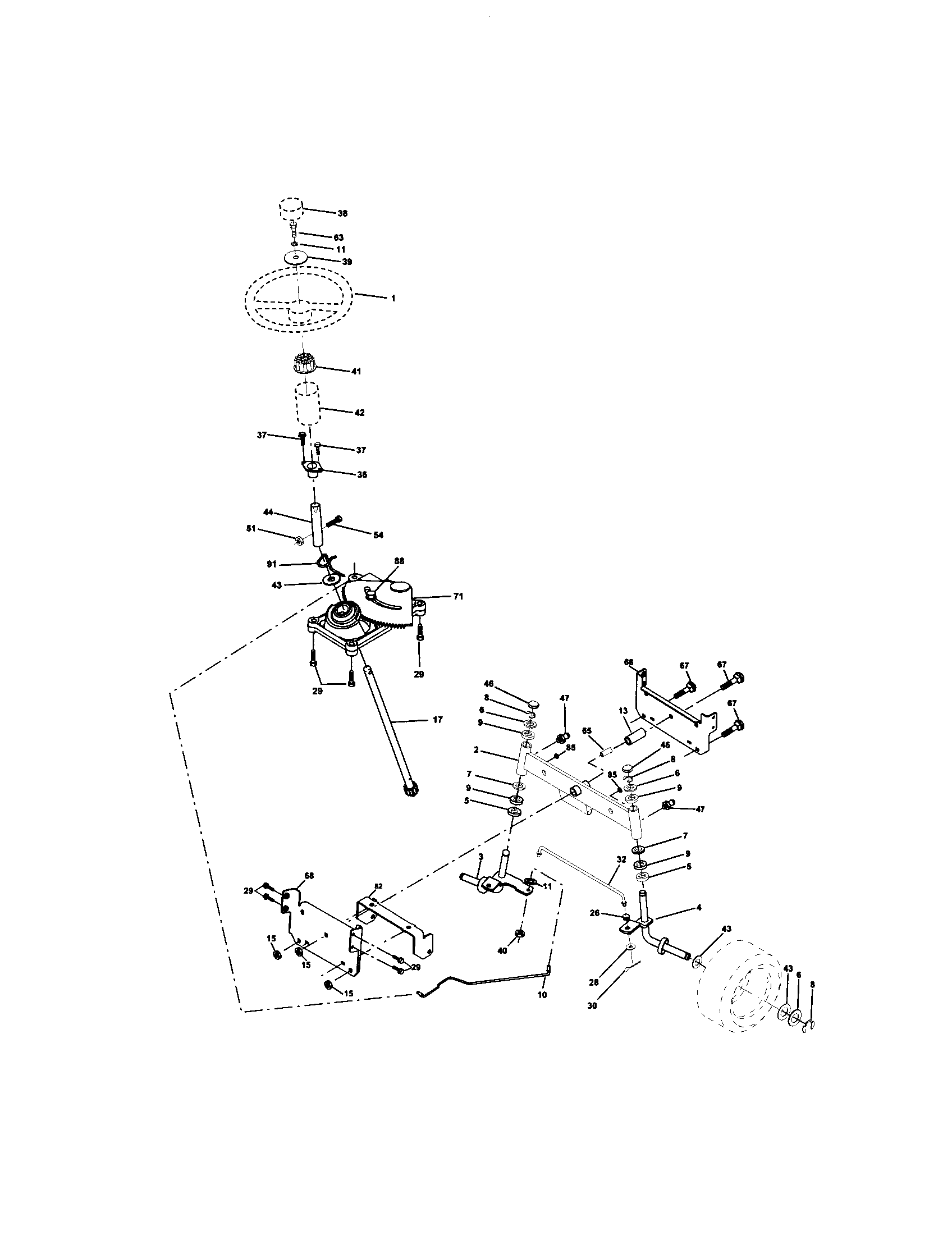 Craftsman 917271732 steering assembly diagram