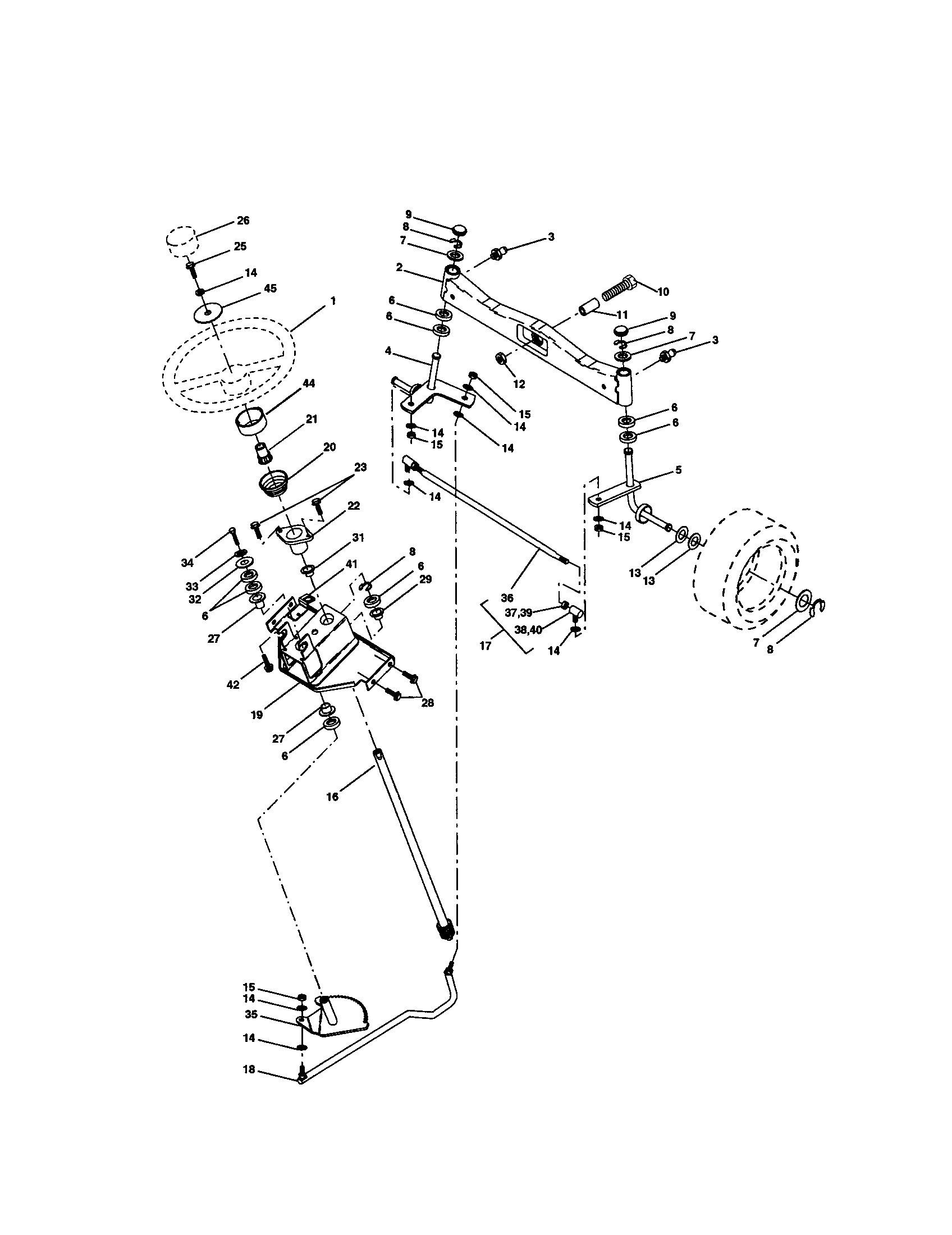 Craftsman 917275030 steering assembly diagram